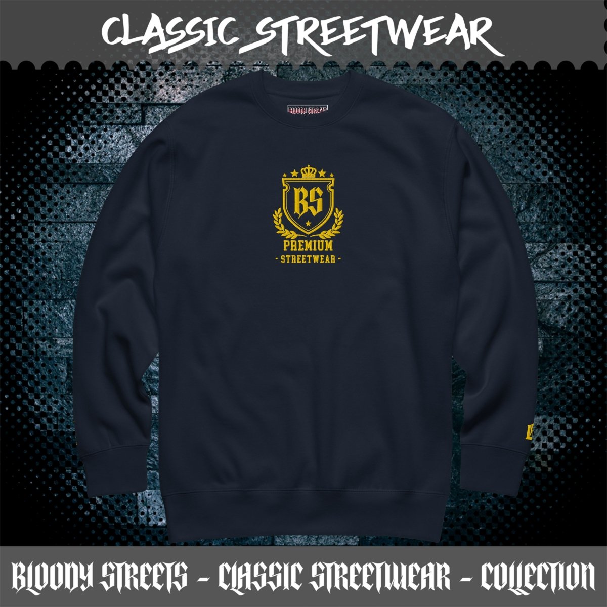 Classic Streetwear Pullover OG - Gold V2 - BLOODY - STREETS.DE Streetwear Herren und Damen Hoodies, T-Shirts, Pullis
