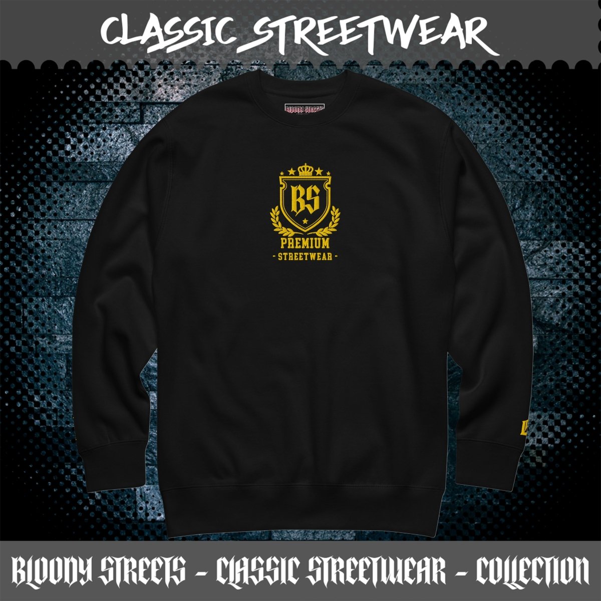 Classic Streetwear Pullover OG - Gold V2 - BLOODY - STREETS.DE Streetwear Pullover Herren und Damen