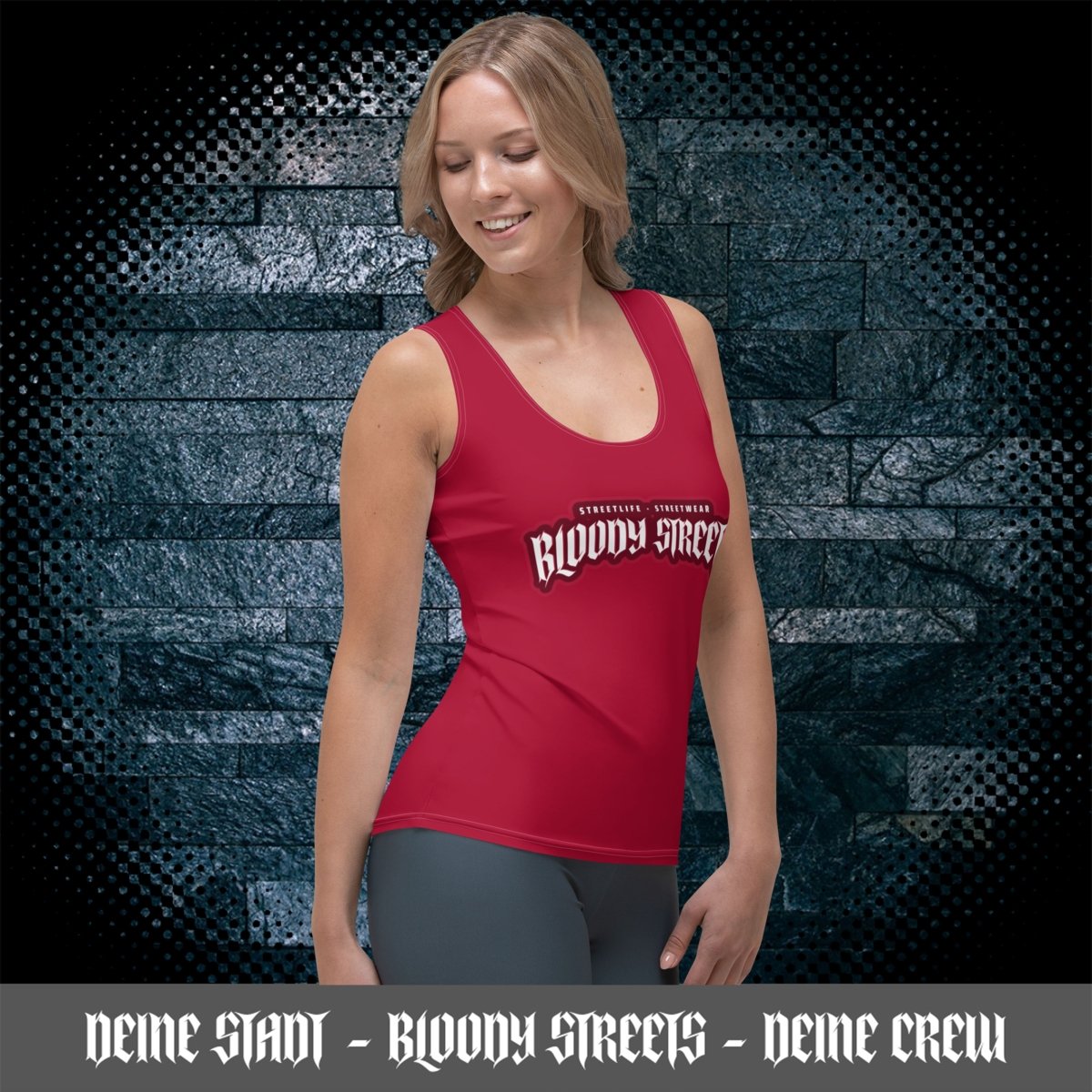 Damen Streetwear Tank Top BLOODY Rot - BLOODY - STREETS.DE Streetwear Herren und Damen Hoodies, T-Shirts, Pullis