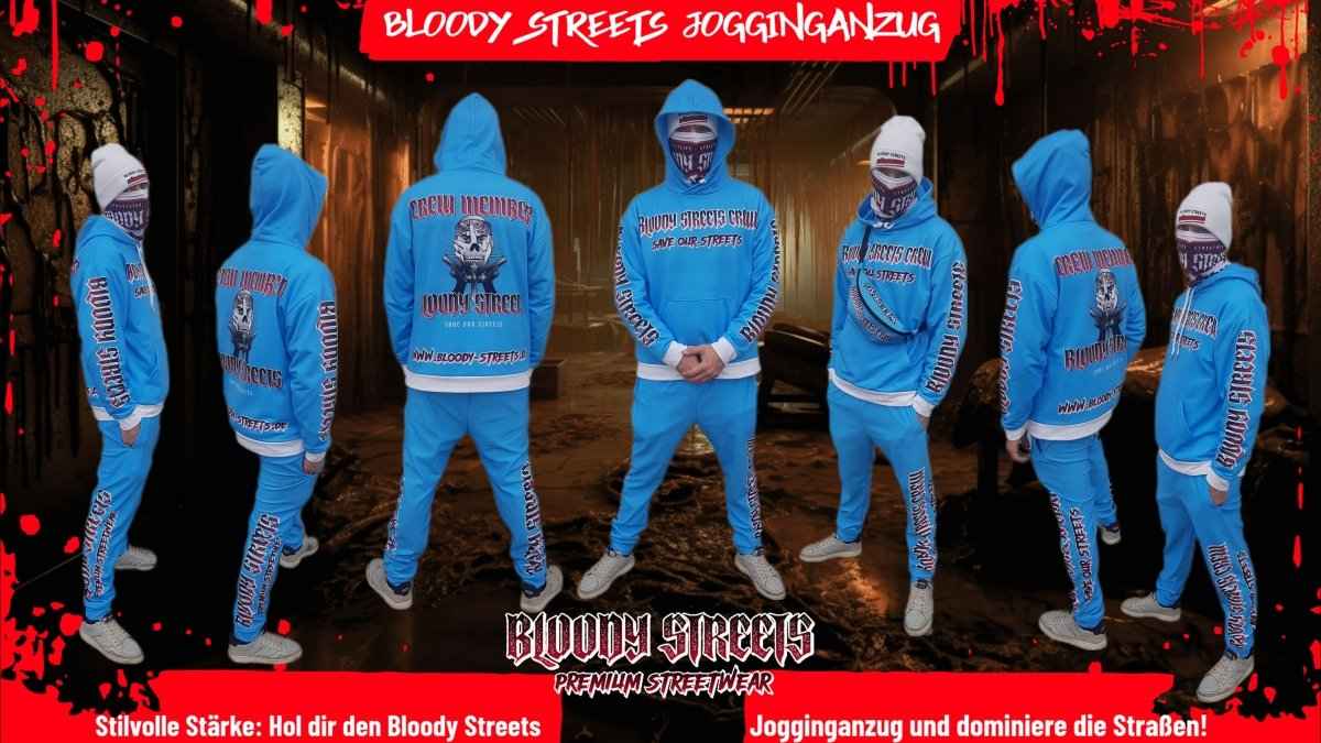 Jogginganzug Crew Member Blue - BLOODY - STREETS.DE Streetwear Herren und Damen Hoodies, T-Shirts, Pullis