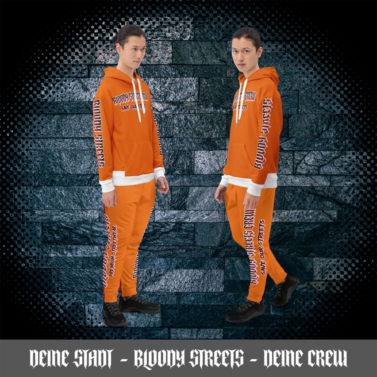 Jogginganzug Crew Member Orange - BLOODY - STREETS.DE Streetwear Herren und Damen Hoodies, T-Shirts, Pullis