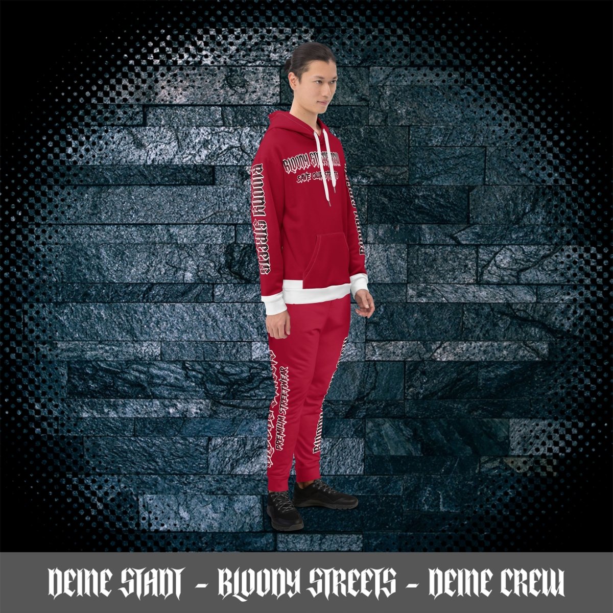 Jogginganzug Crew Member Red - BLOODY - STREETS.DE Streetwear Herren und Damen Hoodies, T-Shirts, Pullis