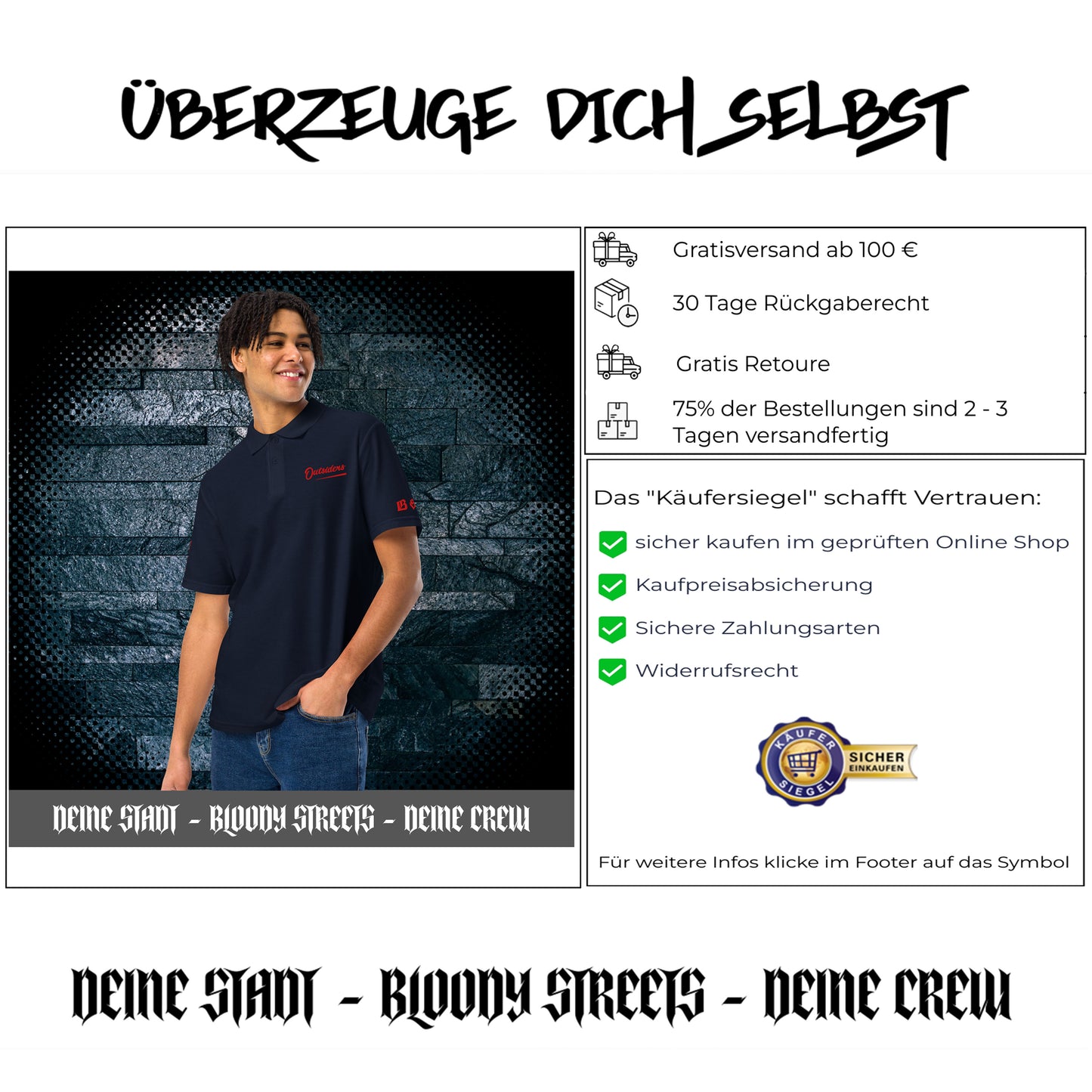 BS Outsiders - Polo-Shirt Stickerei Unisex