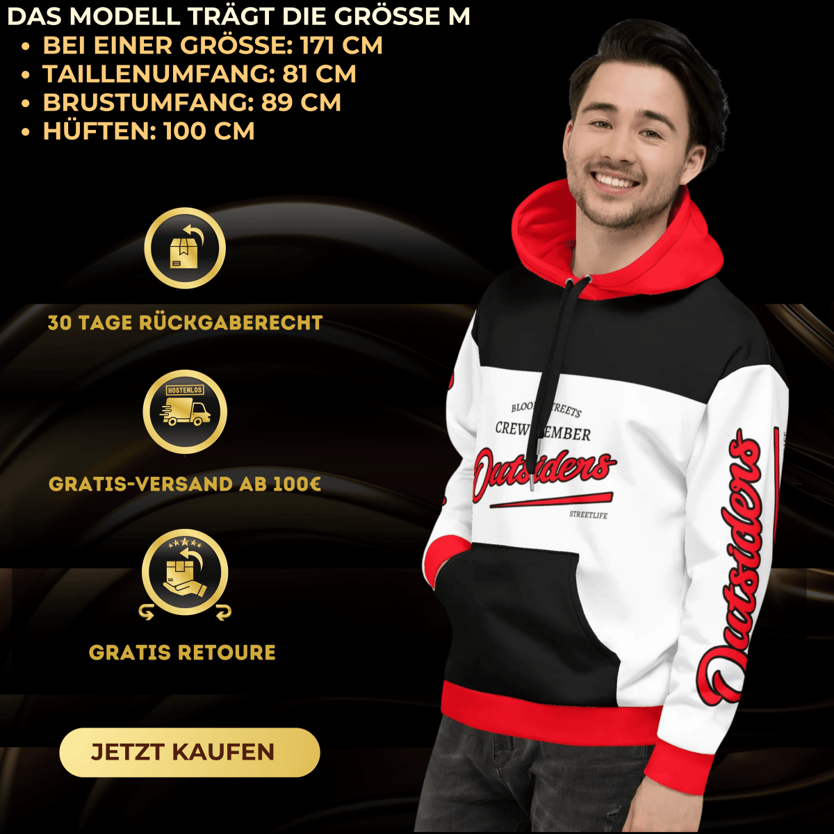 Streetwear Hoodie BS OUTSIDERS Unisex - BLOODY - STREETS.DE Streetwear Herren und Damen Hoodies, T-Shirts, Pullis