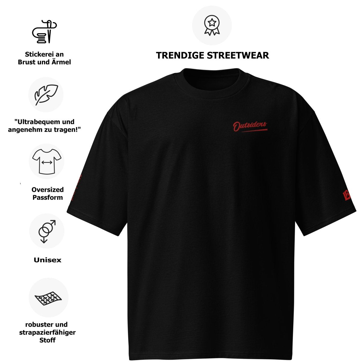 Streetwear Oversized heavyweight T-Shirt - BS OUTSIDERS - BLOODY - STREETS.DE Streetwear Herren und Damen Hoodies, T-Shirts, Pullis