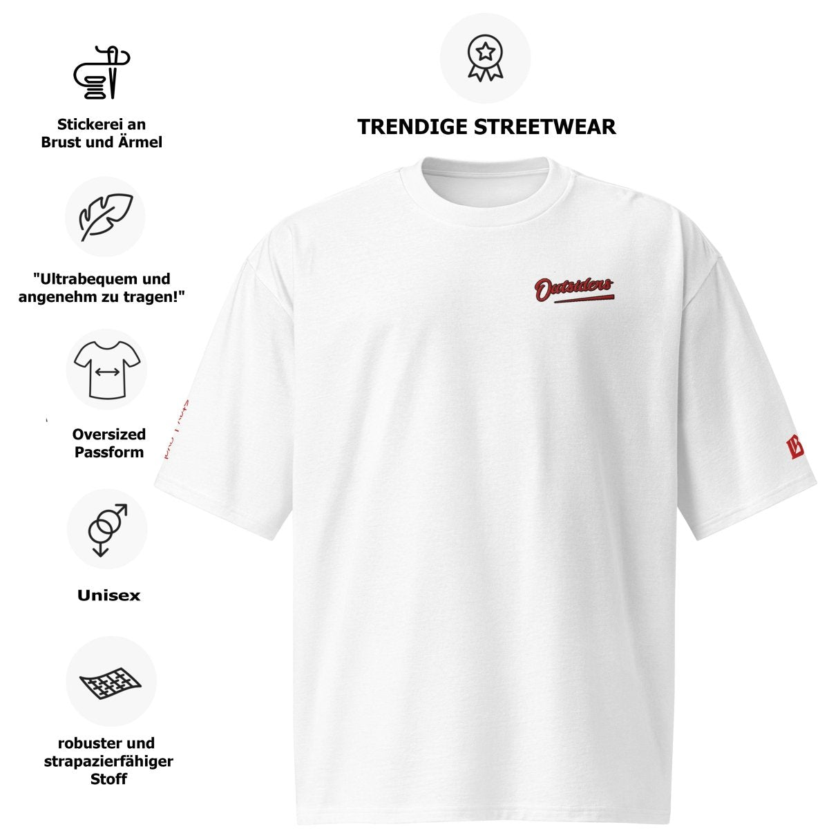 Streetwear Oversized heavyweight T-Shirt - BS OUTSIDERS - BLOODY - STREETS.DE Streetwear Herren und Damen Hoodies, T-Shirts, Pullis