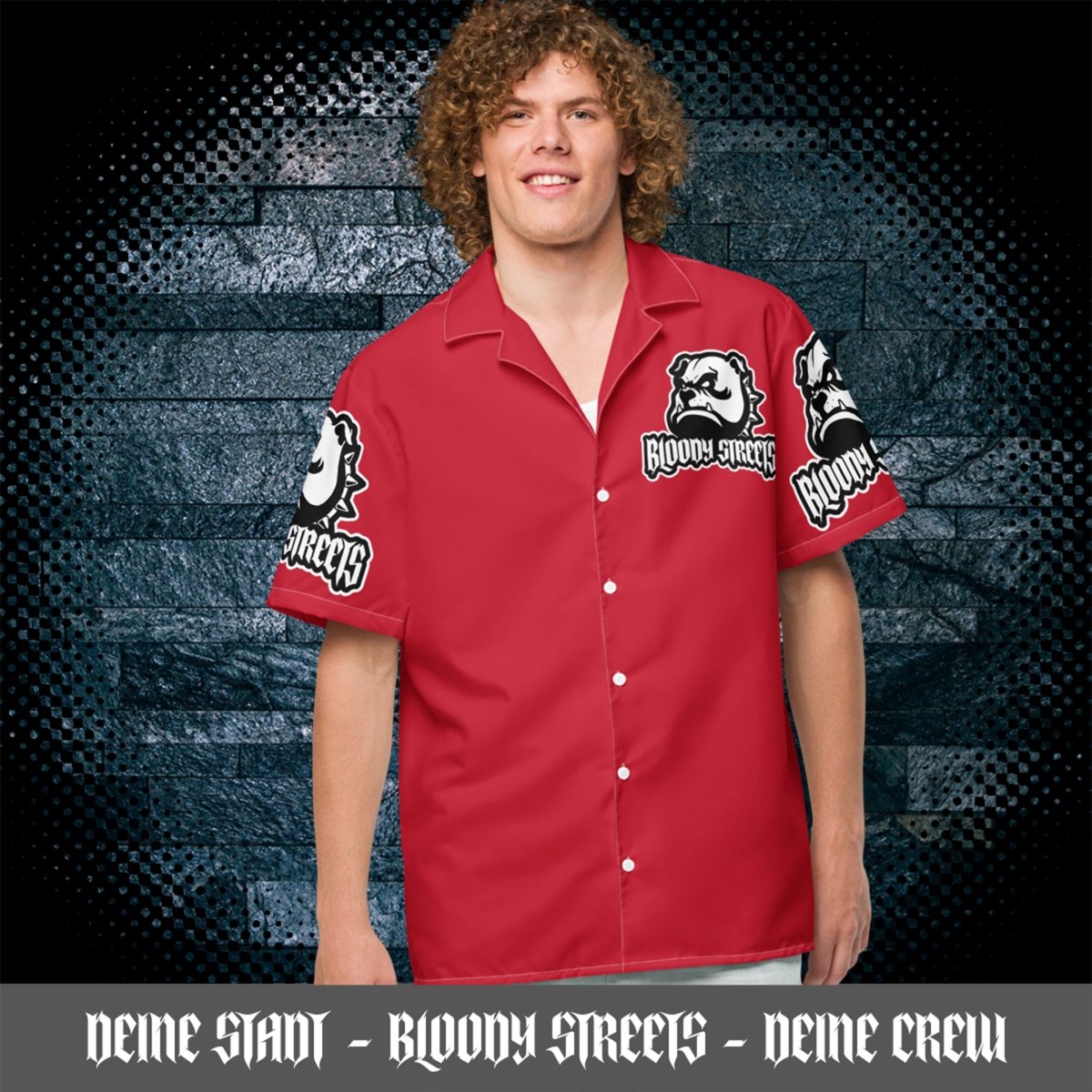 Streetwear Unisex Hemd - Black Bloody Streets Dog Red - BLOODY - STREETS.DE Streetwear Herren und Damen Hoodies, T-Shirts, Pullis