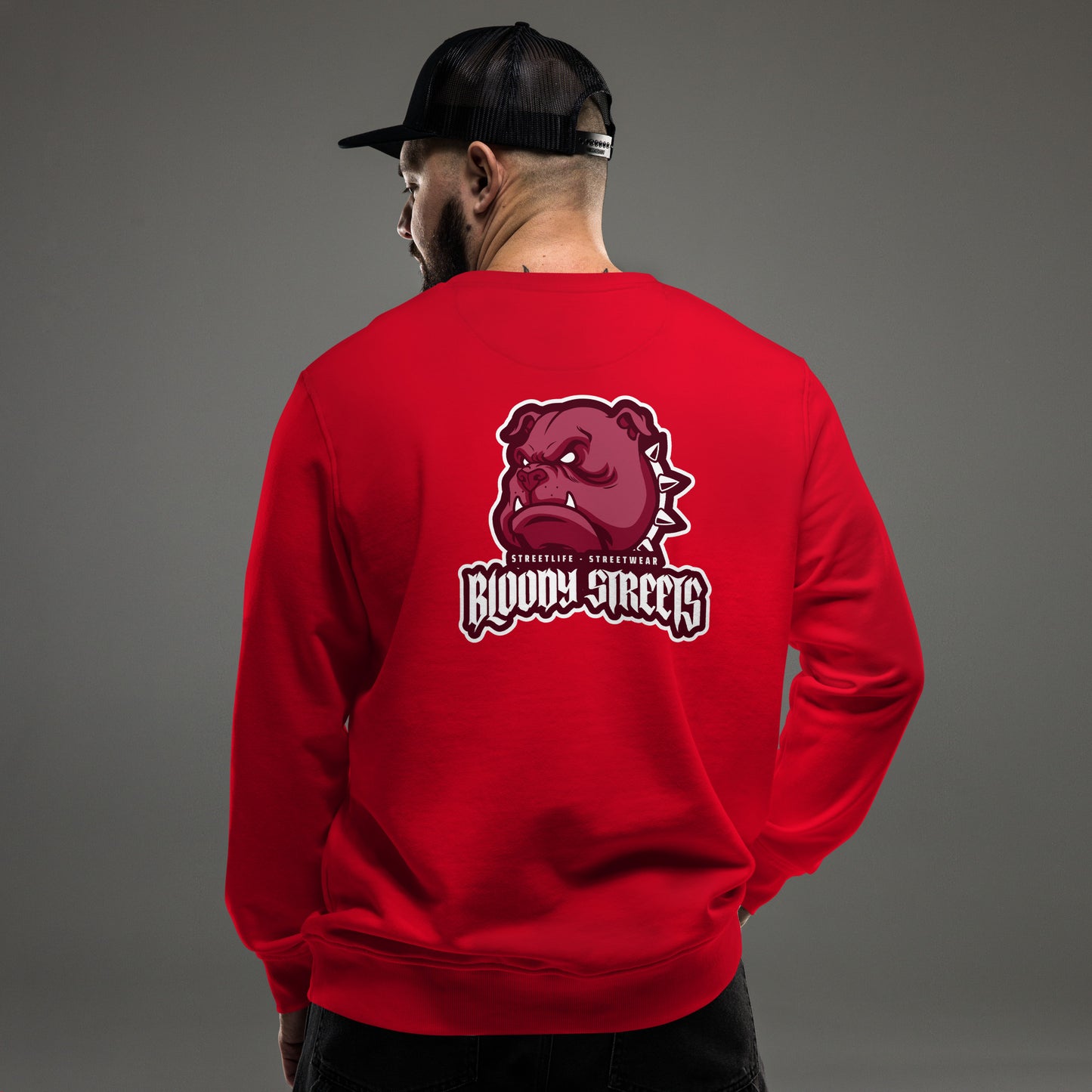 BLOODY STREETS - "BULL DOG" STREETWEAR BIO UNI SEX PULLI - Premium Streetwear von BLOODY STREETS - jetzt nur 119 €! shoppe jetzt auf BLOODY STREETS