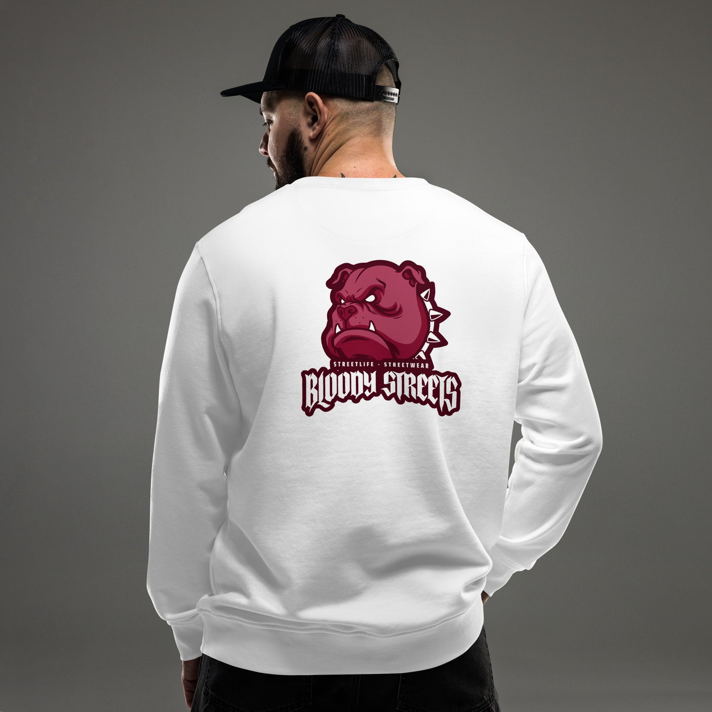 BLOODY STREETS - "BULL DOG" STREETWEAR BIO UNI SEX PULLI - Premium Streetwear von BLOODY STREETS - jetzt nur 119 €! shoppe jetzt auf BLOODY STREETS
