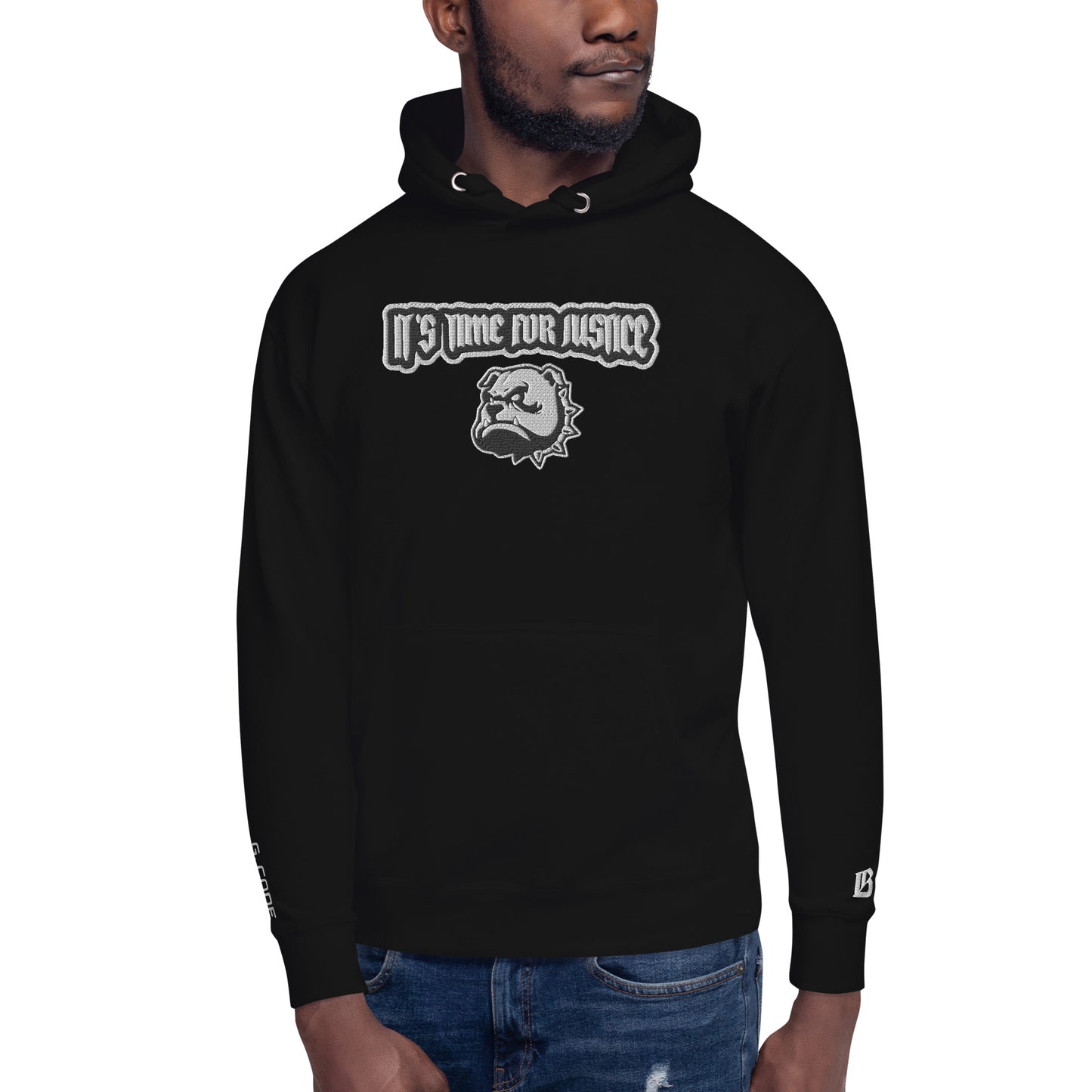 Streetwear Hoodie - IT`S TIME FOR JUSTICE - Stickerei