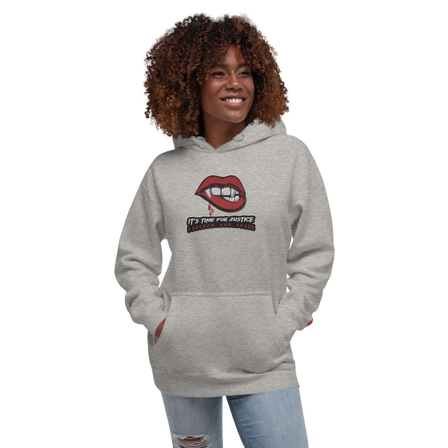 Streetwear Kapuzenpullover IT´S TIME FOR JUSTICE - Stickerei