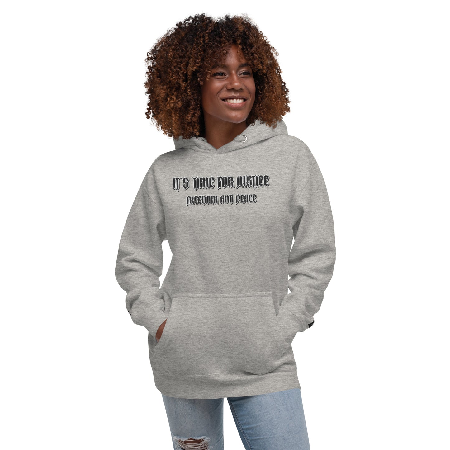 Streetwear Hoodie - IT'S TIME FOR JUSTICE - Stickerei Schrift