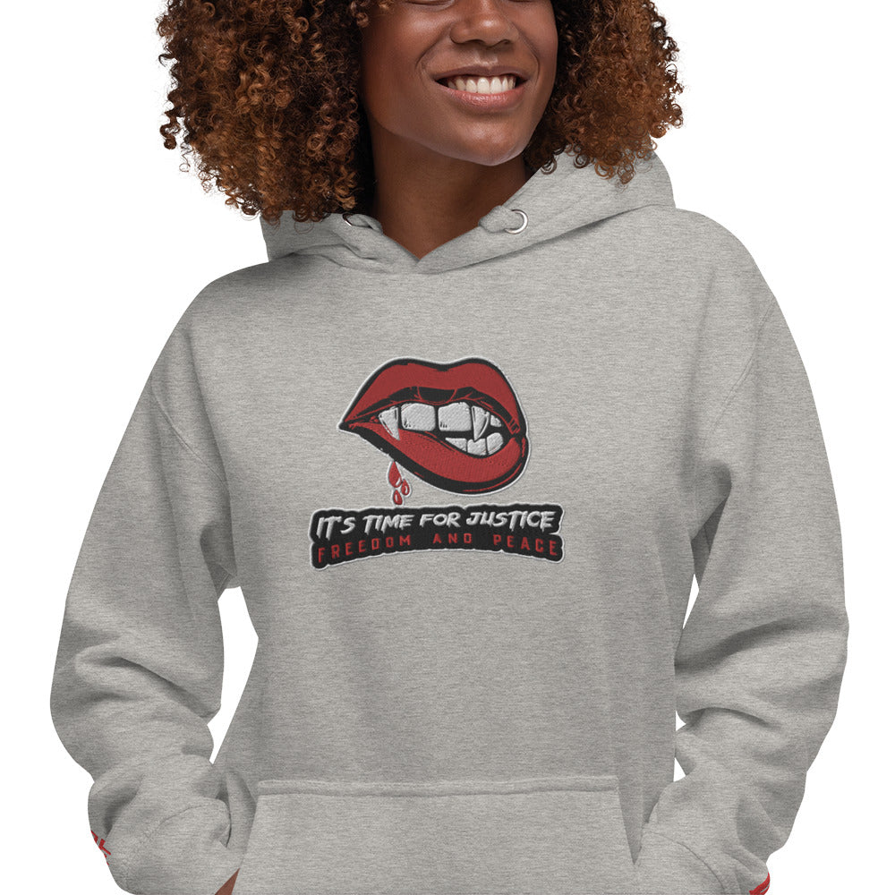 Streetwear Kapuzenpullover IT´S TIME FOR JUSTICE - Stickerei