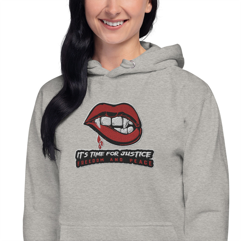Streetwear Kapuzenpullover IT´S TIME FOR JUSTICE - Stickerei