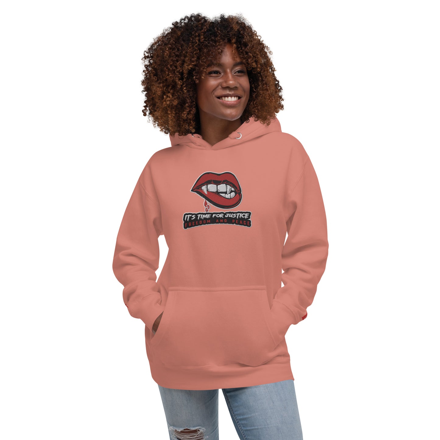 Streetwear Kapuzenpullover IT´S TIME FOR JUSTICE - Stickerei