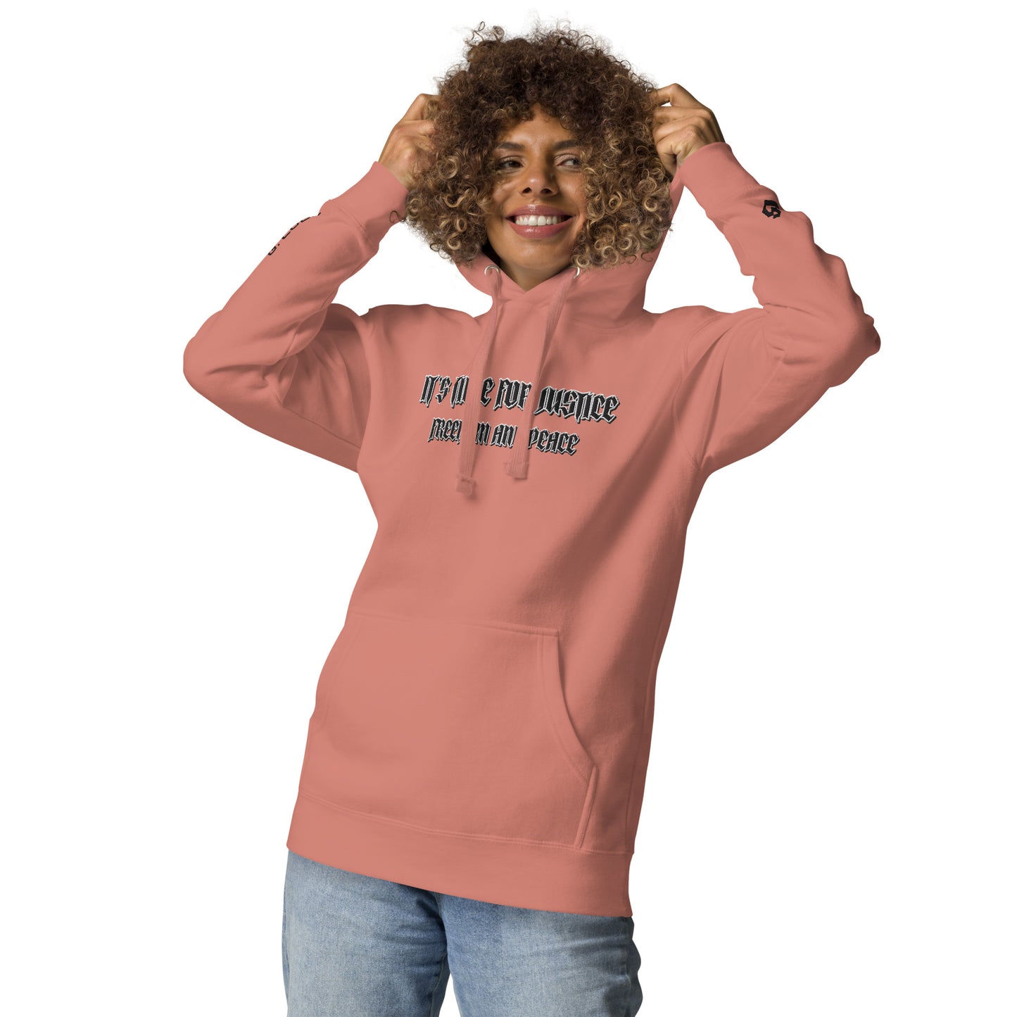 Streetwear Hoodie - IT'S TIME FOR JUSTICE - Stickerei Schrift