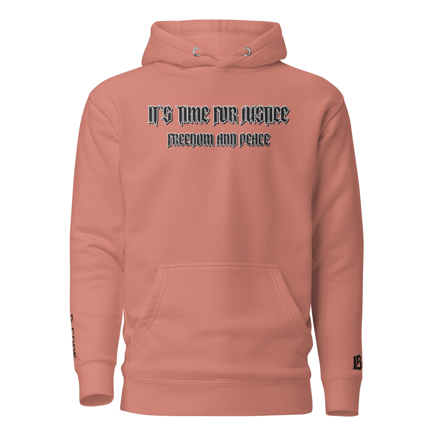 Streetwear Hoodie - IT'S TIME FOR JUSTICE - Stickerei Schrift