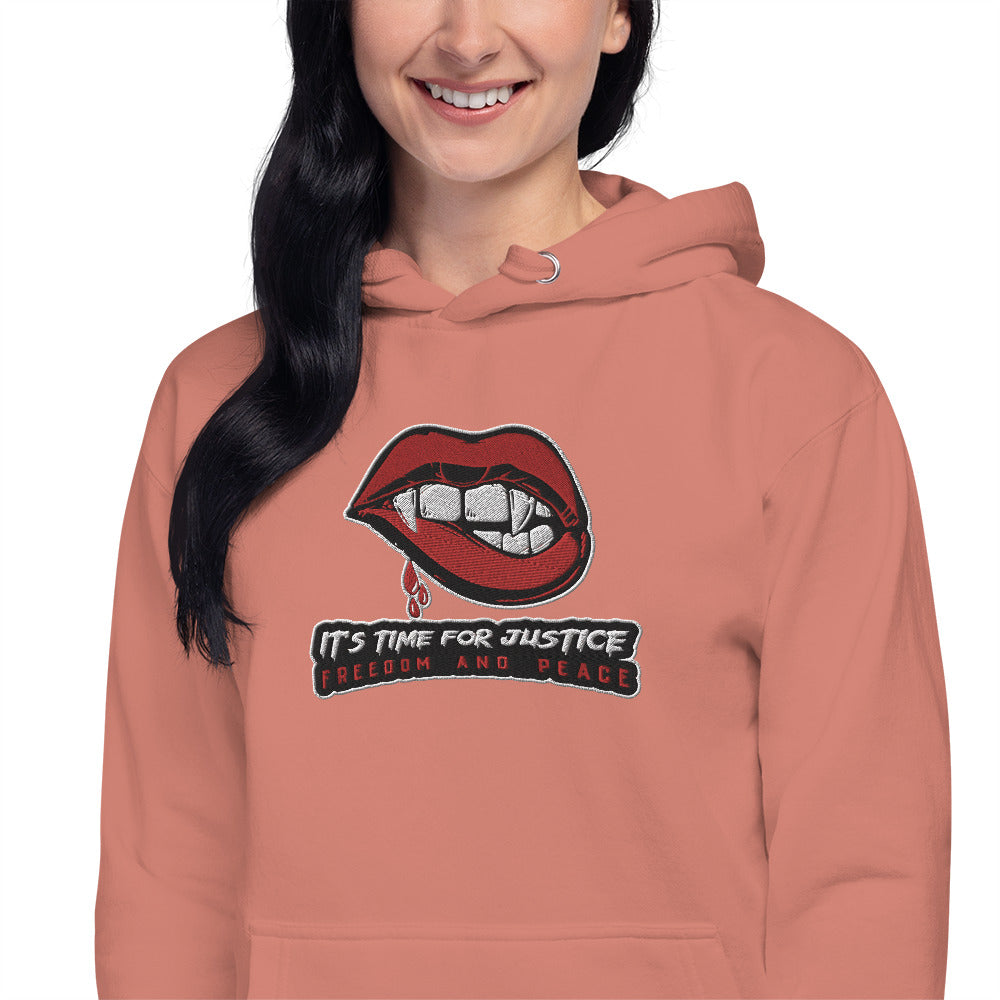 Streetwear Kapuzenpullover IT´S TIME FOR JUSTICE - Stickerei