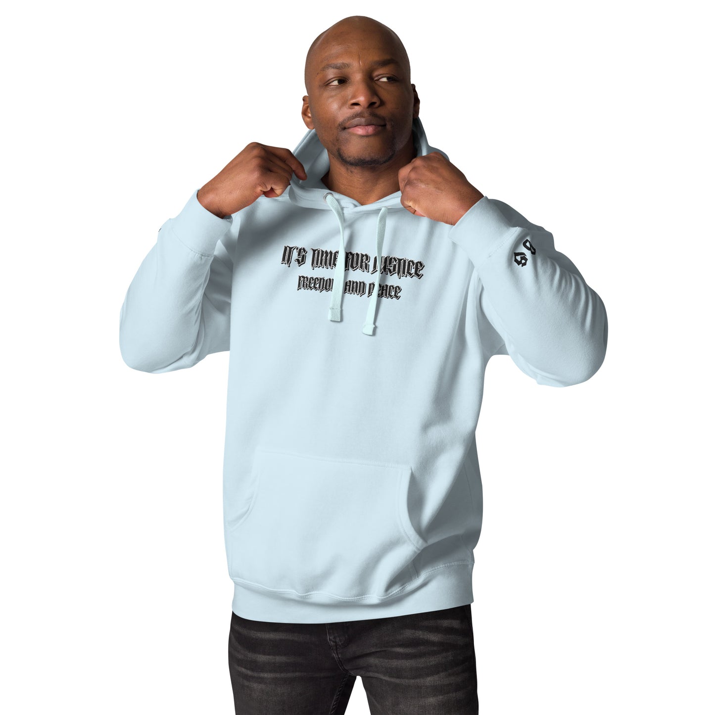 Streetwear Hoodie - IT'S TIME FOR JUSTICE - Stickerei Schrift