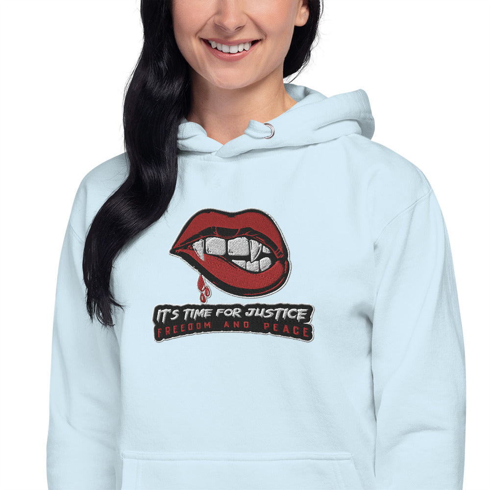 Streetwear Kapuzenpullover IT´S TIME FOR JUSTICE - Stickerei