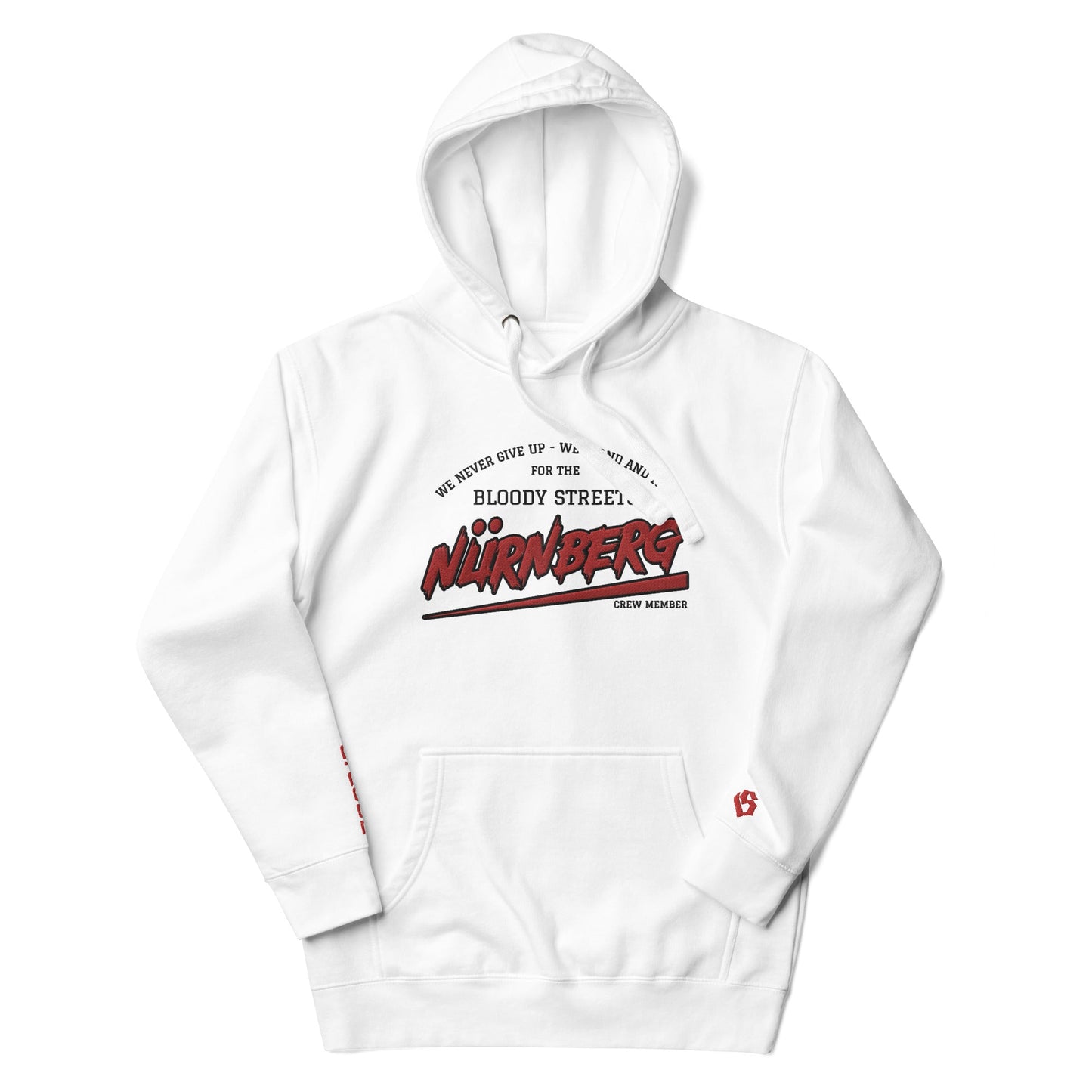 BS CITY Nürnberg Crew Member Premium Red "G" Hoodie - BLOODY-STREETS.DE Streetwear Herren und Damen Hoodies, T-Shirts, Pullis