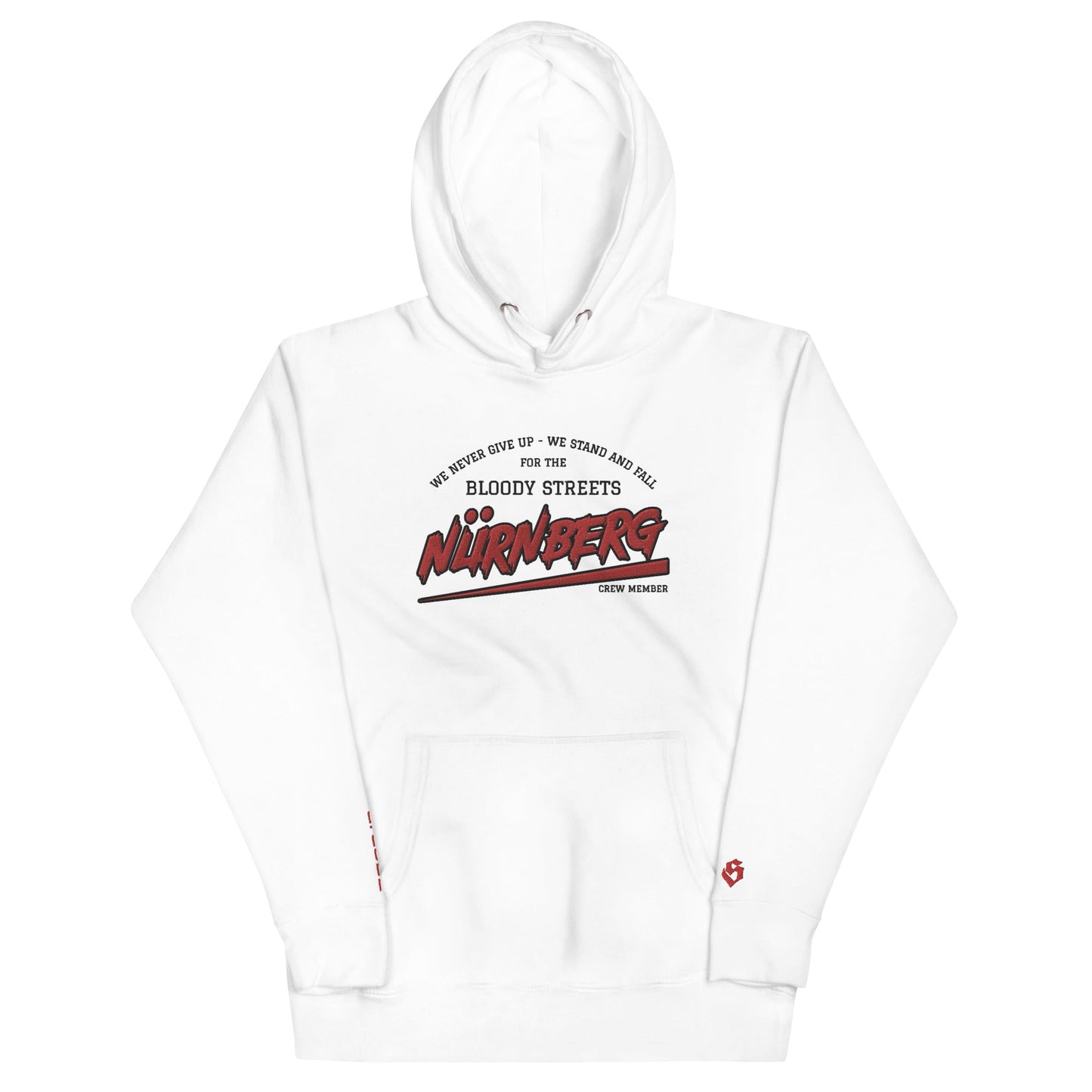 BS CITY Nürnberg Crew Member Premium Red "G" Hoodie - BLOODY-STREETS.DE Streetwear Herren und Damen Hoodies, T-Shirts, Pullis