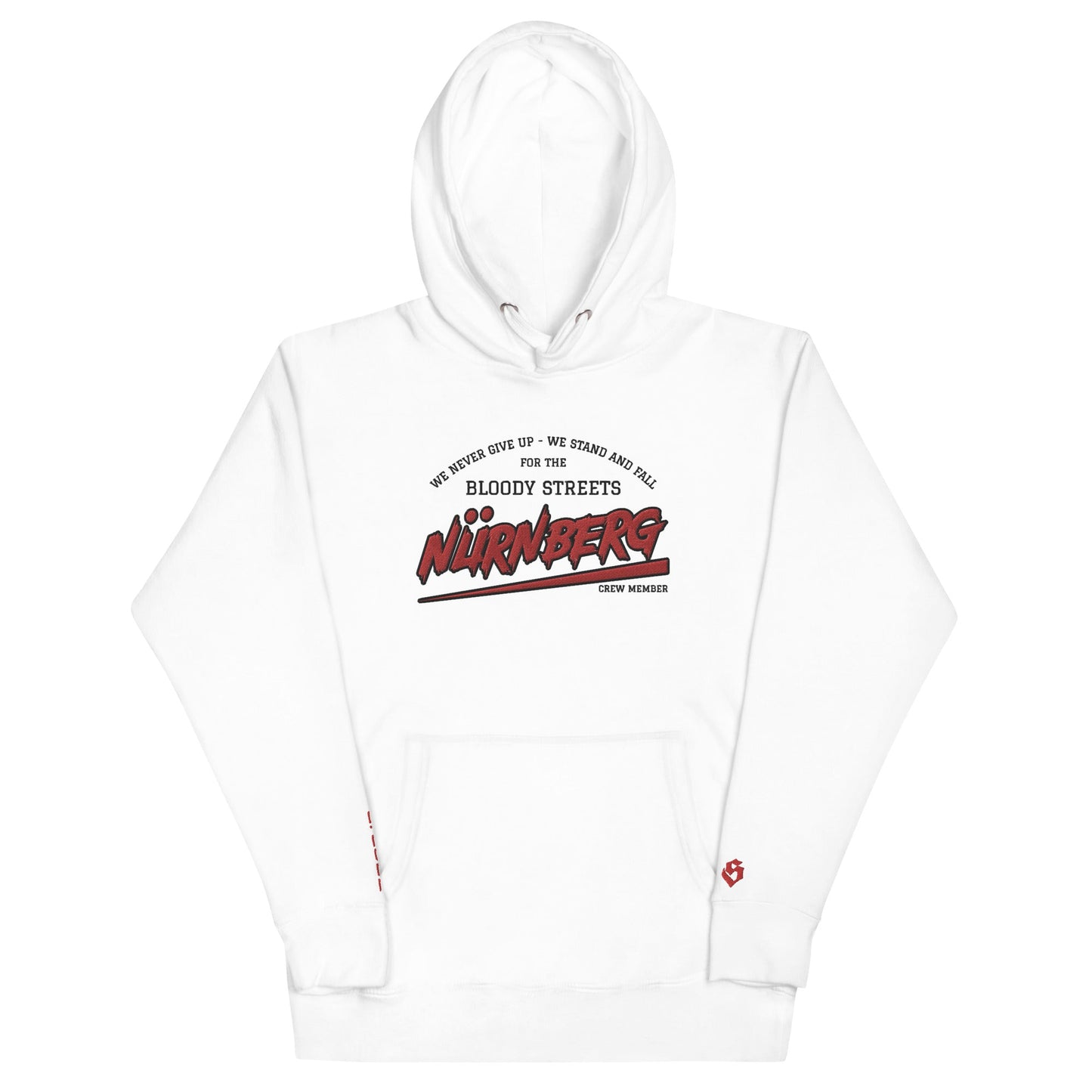 BS CITY Nürnberg Crew Member Premium Red "G" Hoodie - BLOODY-STREETS.DE Streetwear Herren und Damen Hoodies, T-Shirts, Pullis