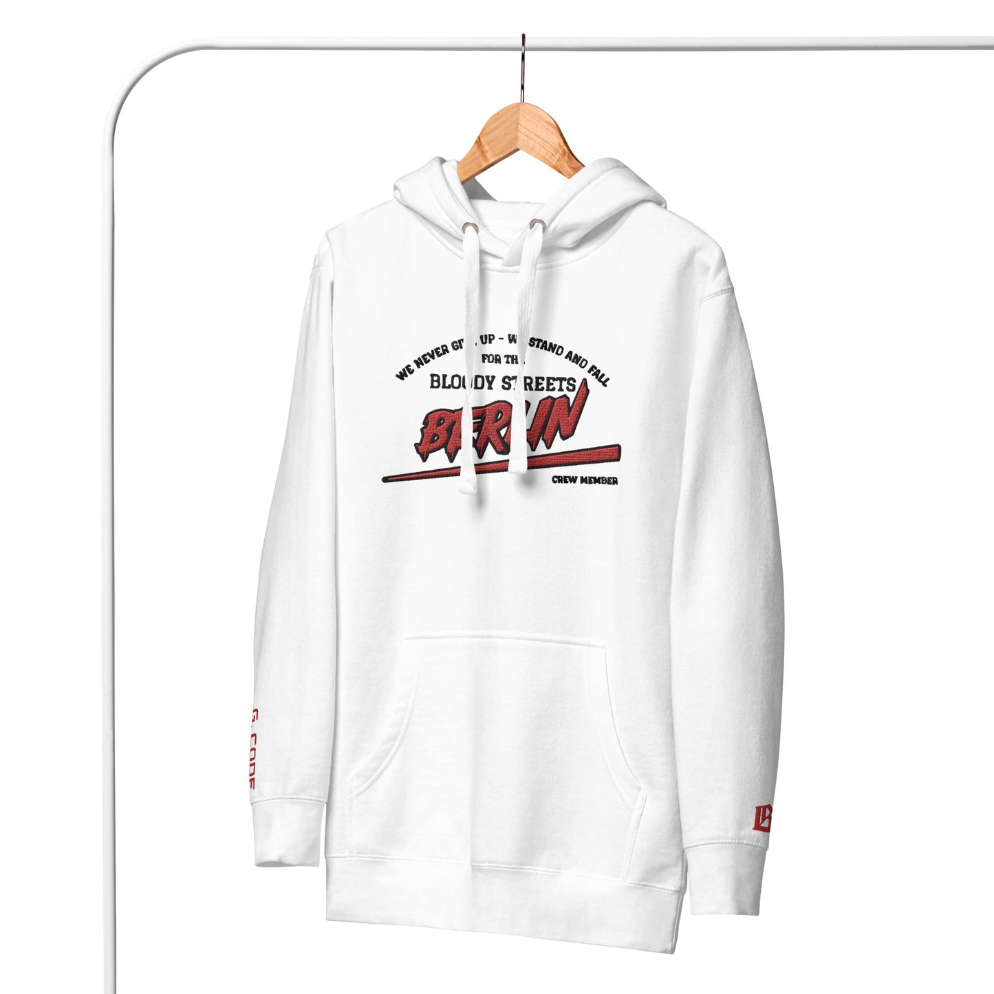 BS CITY Berlin Crew Member Premium Red "G" Hoodie - BLOODY-STREETS.DE Streetwear Herren und Damen Hoodies, T-Shirts, Pullis