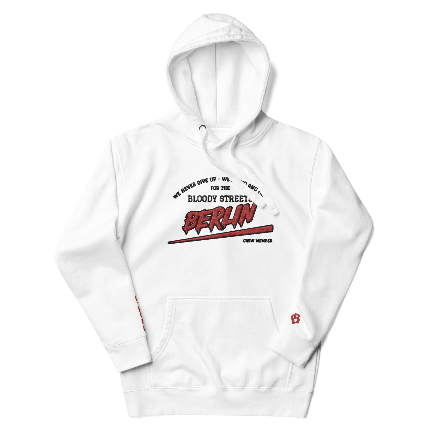 BS CITY Berlin Crew Member Premium Red "G" Hoodie - BLOODY-STREETS.DE Streetwear Herren und Damen Hoodies, T-Shirts, Pullis