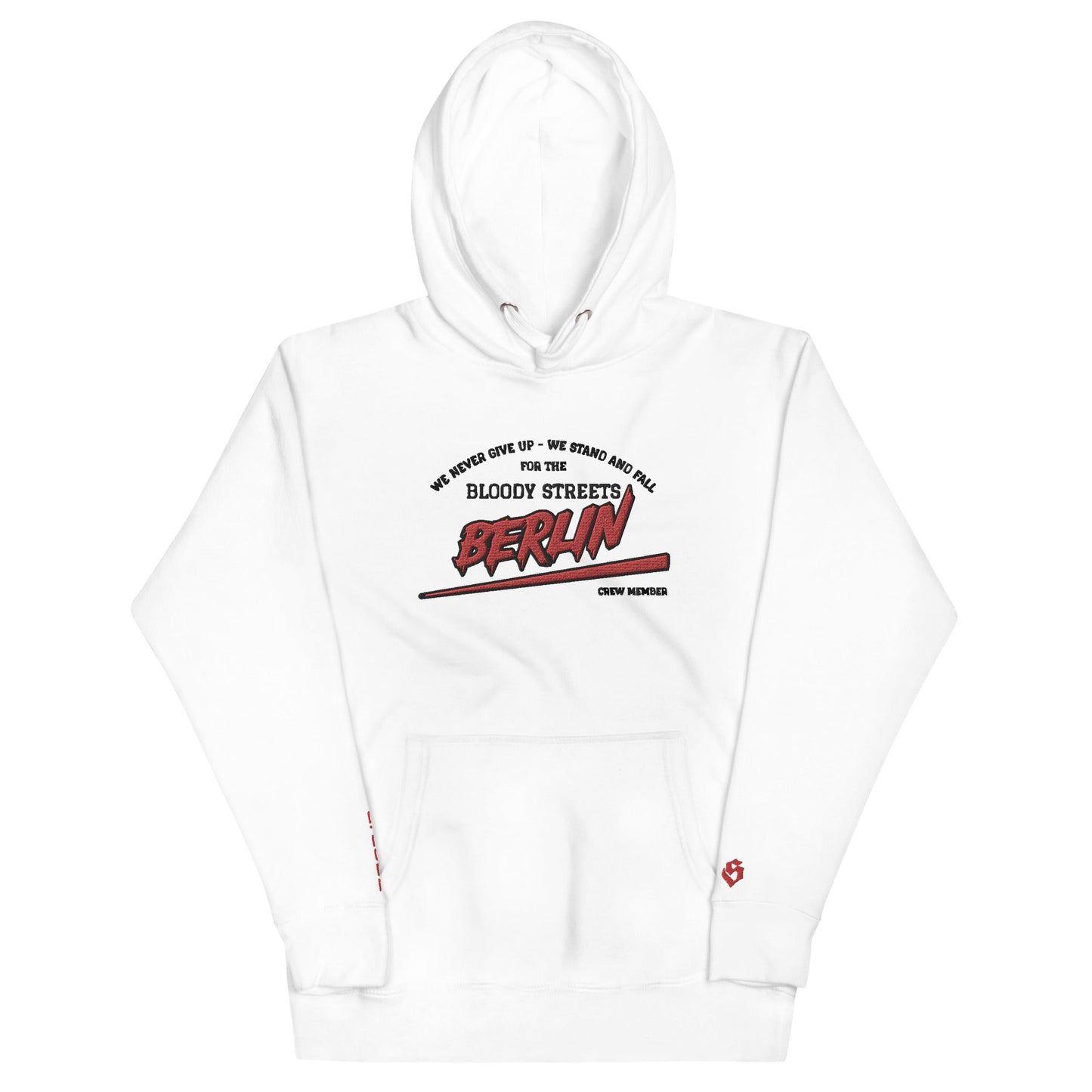 BS CITY Berlin Crew Member Premium Red "G" Hoodie - BLOODY-STREETS.DE Streetwear Herren und Damen Hoodies, T-Shirts, Pullis