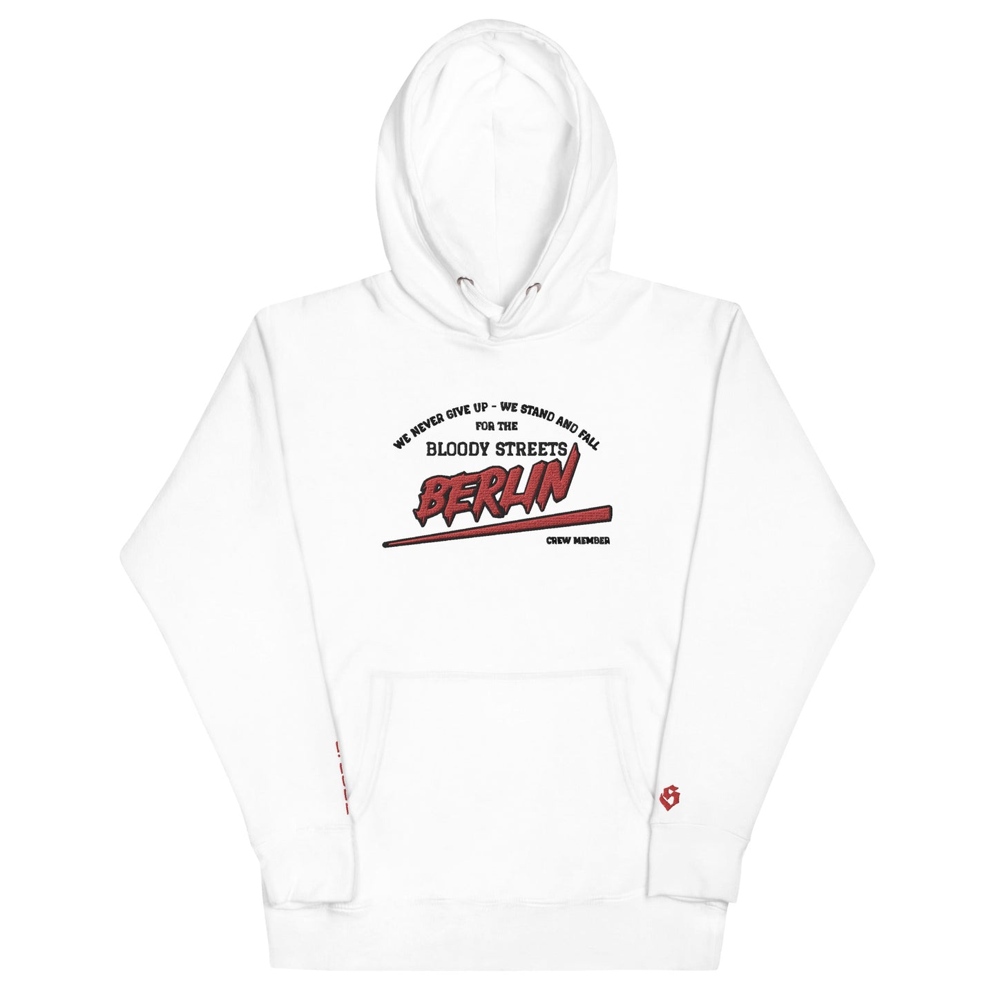 BS CITY Berlin Crew Member Premium Red "G" Hoodie - BLOODY-STREETS.DE Streetwear Herren und Damen Hoodies, T-Shirts, Pullis