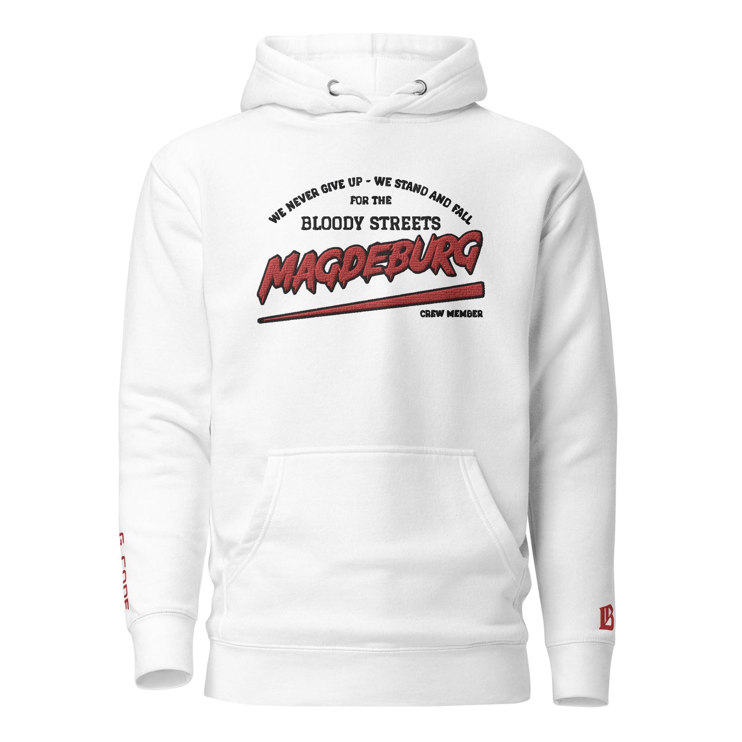 BS CITY Magdeburg Crew Member Premium Red "G" Hoodie - BLOODY-STREETS.DE Streetwear Herren und Damen Hoodies, T-Shirts, Pullis