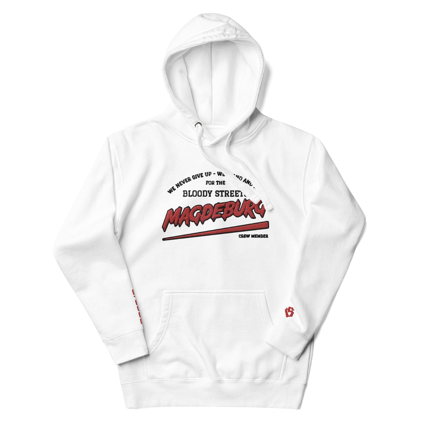 BS CITY Magdeburg Crew Member Premium Red "G" Hoodie - BLOODY-STREETS.DE Streetwear Herren und Damen Hoodies, T-Shirts, Pullis