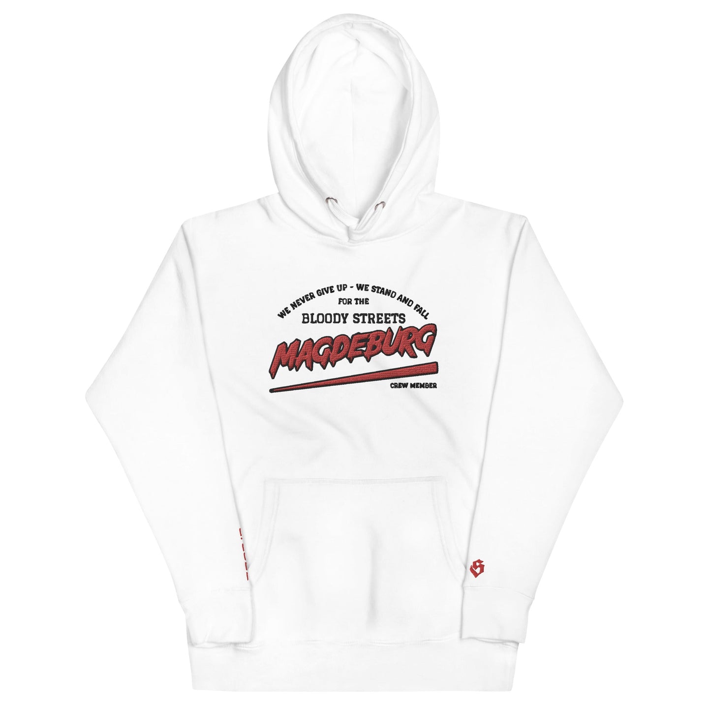 BS CITY Magdeburg Crew Member Premium Red "G" Hoodie - BLOODY-STREETS.DE Streetwear Herren und Damen Hoodies, T-Shirts, Pullis