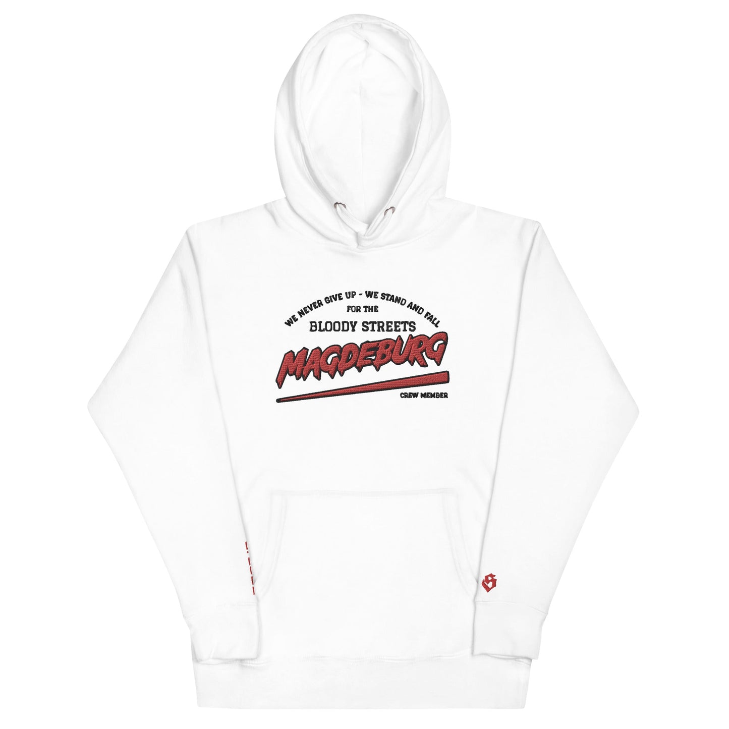 BS CITY Magdeburg Crew Member Premium Red "G" Hoodie - BLOODY-STREETS.DE Streetwear Herren und Damen Hoodies, T-Shirts, Pullis