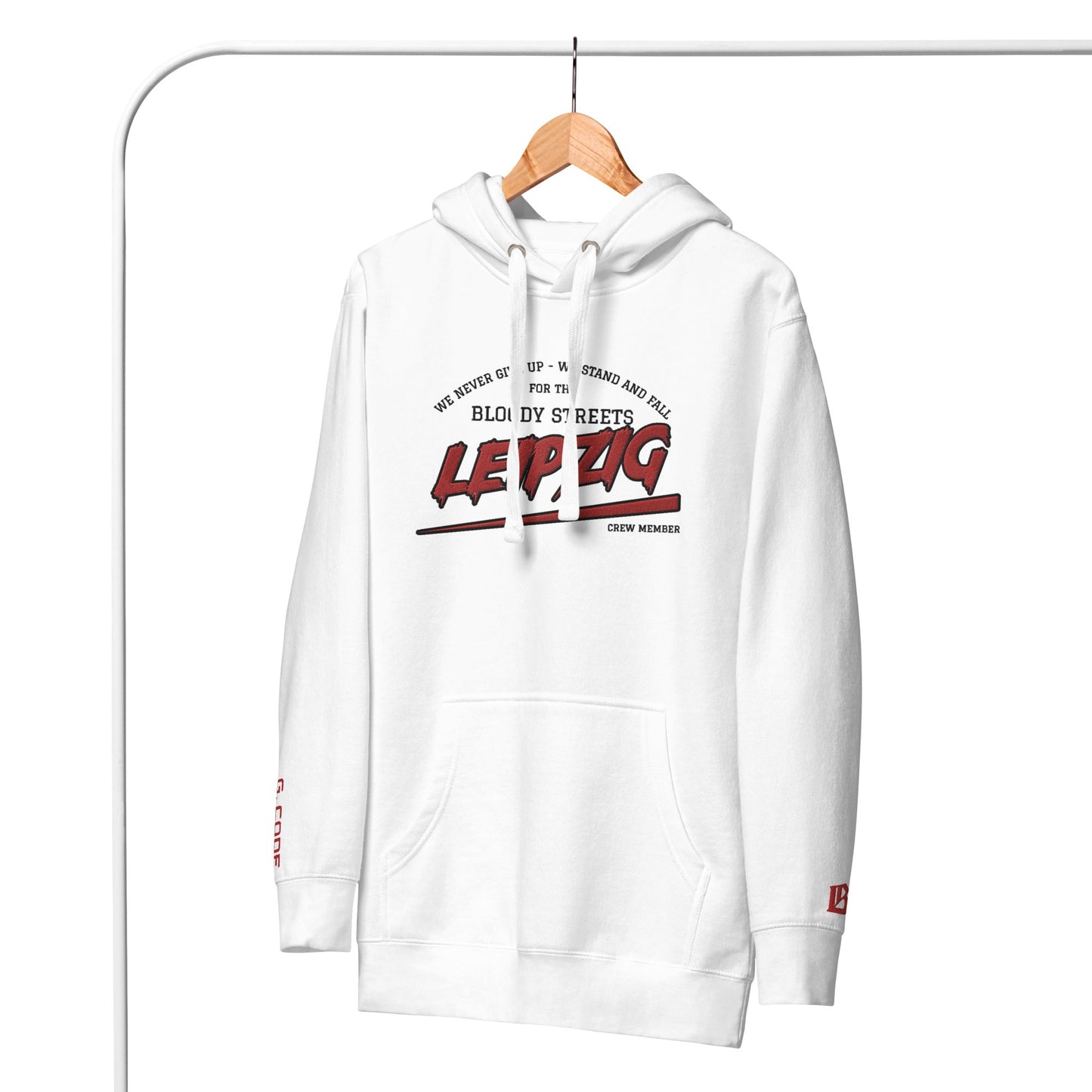 BS CITY Leipzig Crew Member Premium Red "G" Hoodie - BLOODY-STREETS.DE Streetwear Herren und Damen Hoodies, T-Shirts, Pullis