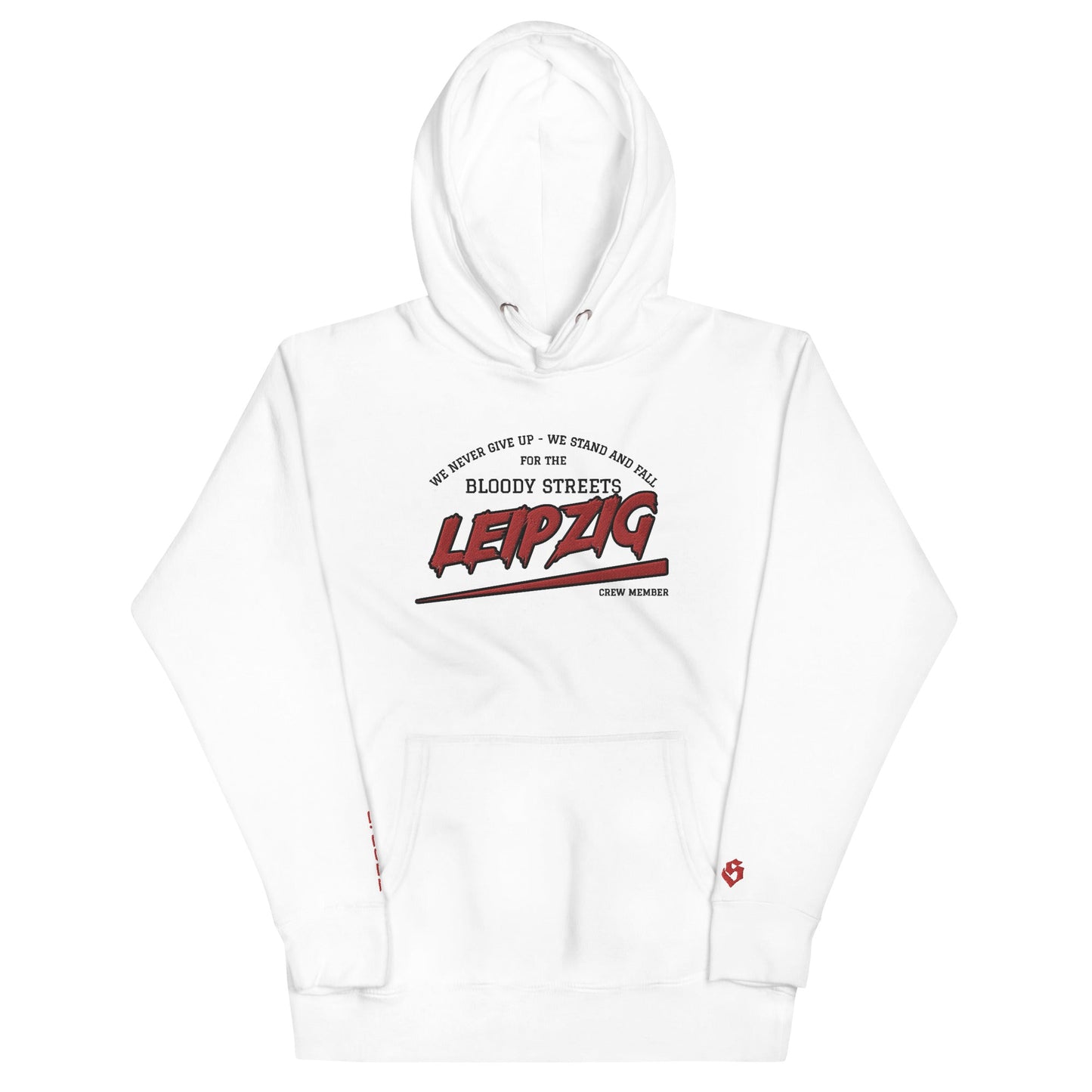 BS CITY Leipzig Crew Member Premium Red "G" Hoodie - BLOODY-STREETS.DE Streetwear Herren und Damen Hoodies, T-Shirts, Pullis
