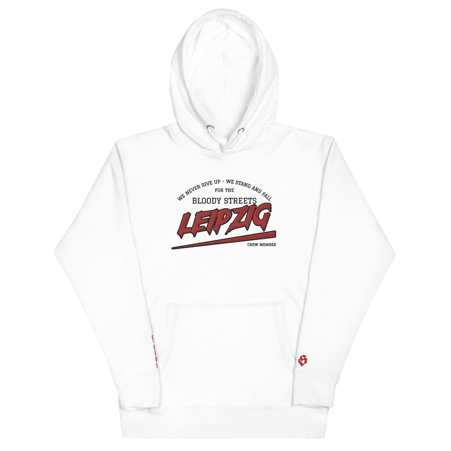 BS CITY Leipzig Crew Member Premium Red "G" Hoodie - BLOODY-STREETS.DE Streetwear Herren und Damen Hoodies, T-Shirts, Pullis