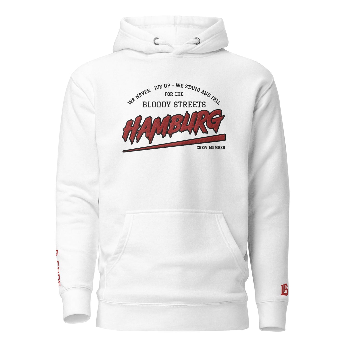 BS CITY Hamburg Crew Member Premium Red "G" Hoodie - BLOODY-STREETS.DE Streetwear Herren und Damen Hoodies, T-Shirts, Pullis