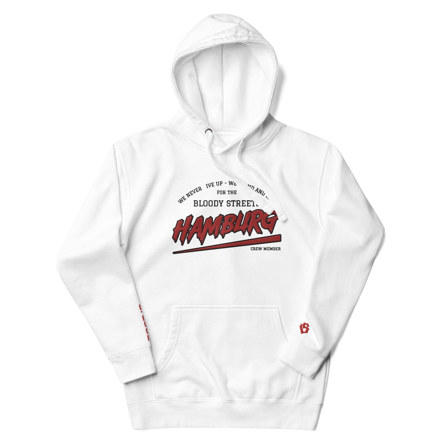 BS CITY Hamburg Crew Member Premium Red "G" Hoodie - BLOODY-STREETS.DE Streetwear Herren und Damen Hoodies, T-Shirts, Pullis