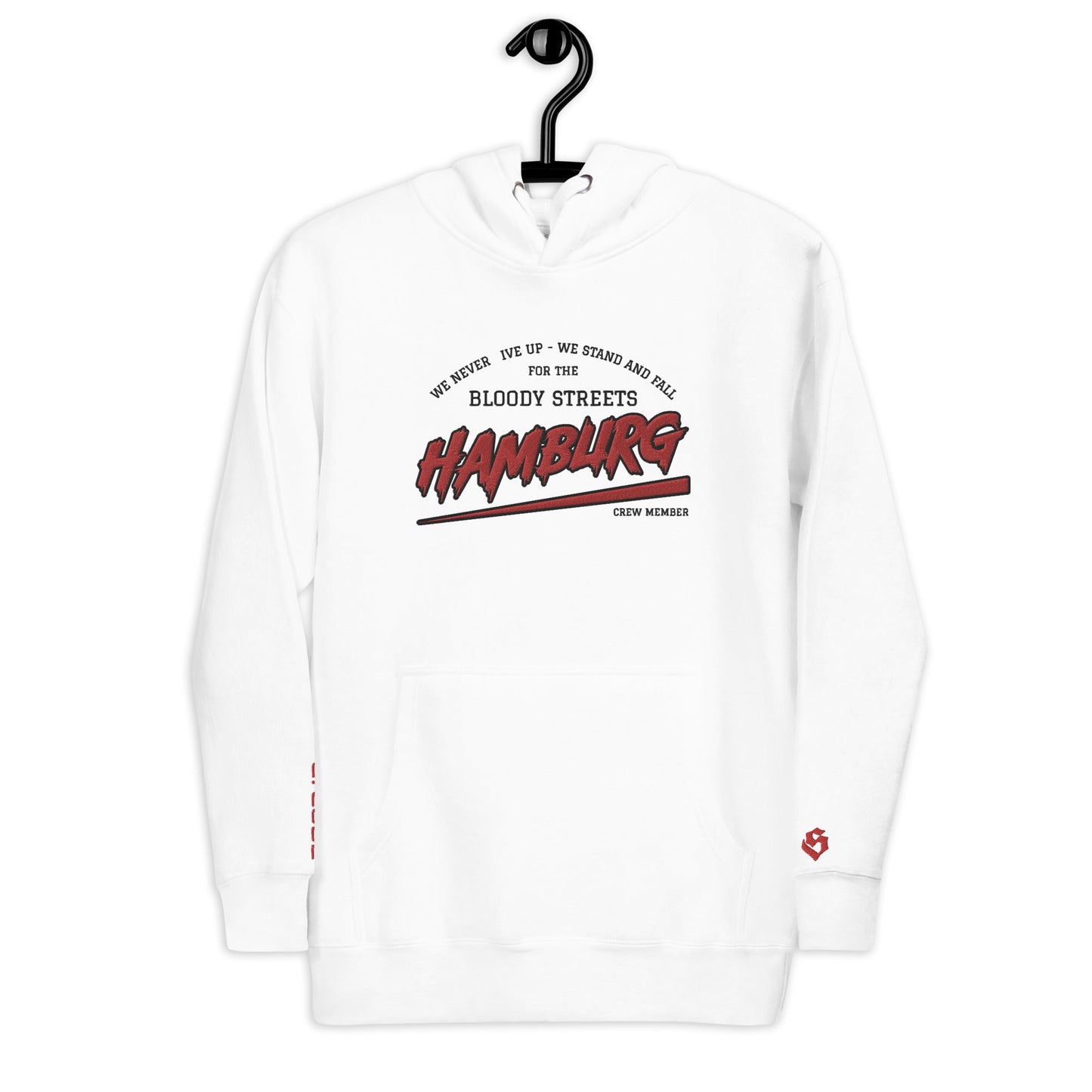BS CITY Hamburg Crew Member Premium Red "G" Hoodie - BLOODY-STREETS.DE Streetwear Herren und Damen Hoodies, T-Shirts, Pullis