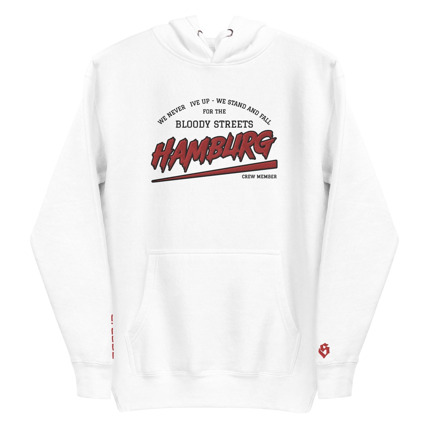 BS CITY Hamburg Crew Member Premium Red "G" Hoodie - BLOODY-STREETS.DE Streetwear Herren und Damen Hoodies, T-Shirts, Pullis