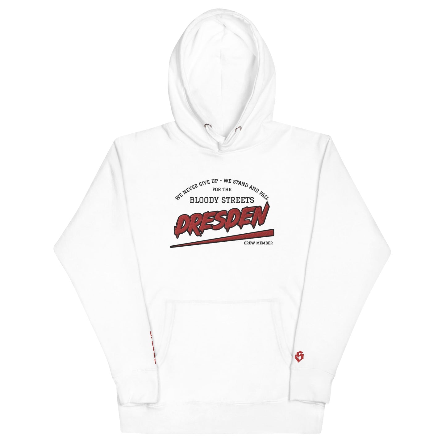 BS CITY Dresden Crew Member Premium Red "G" Hoodie - BLOODY-STREETS.DE Streetwear Herren und Damen Hoodies, T-Shirts, Pullis