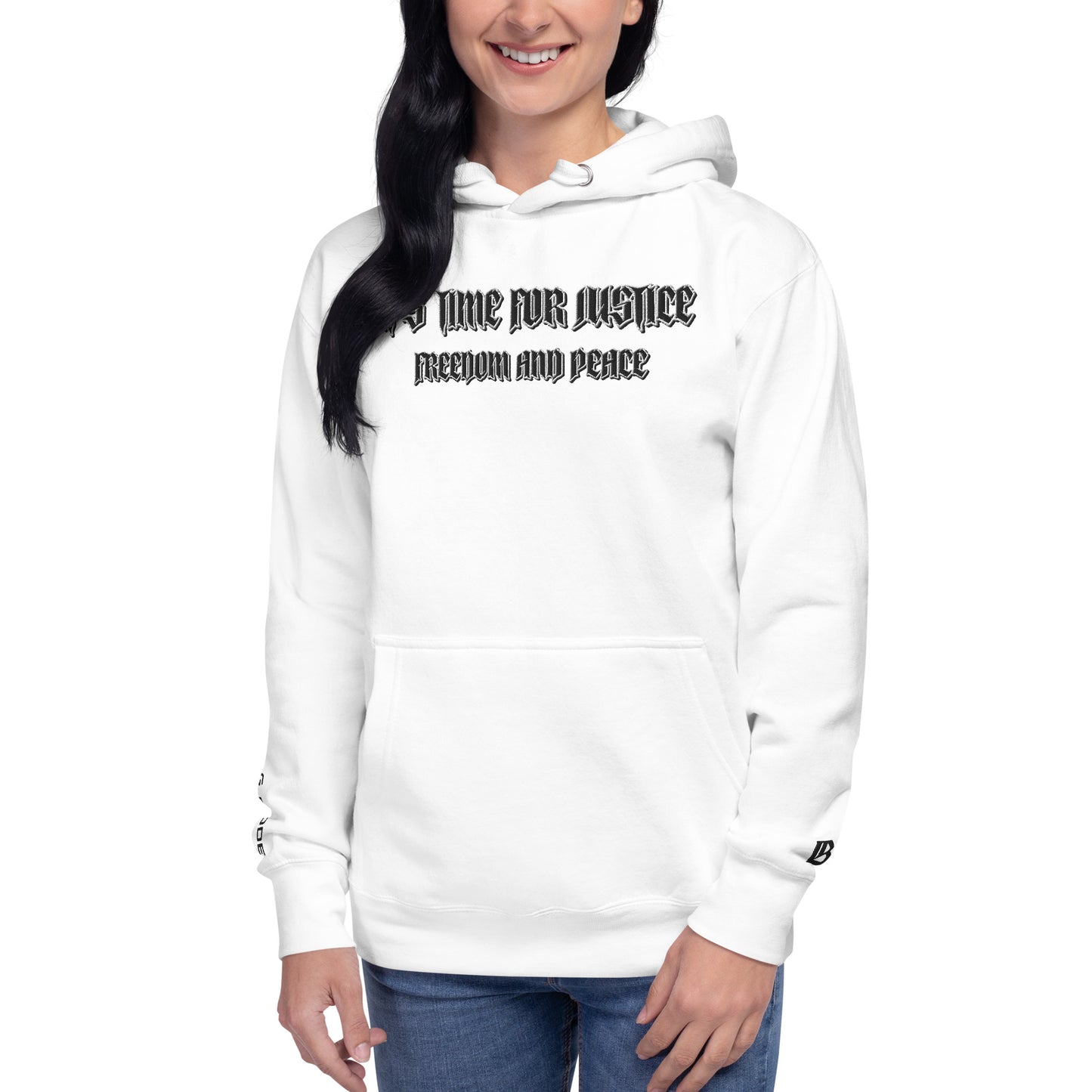 Streetwear Hoodie - IT'S TIME FOR JUSTICE - Stickerei Schrift