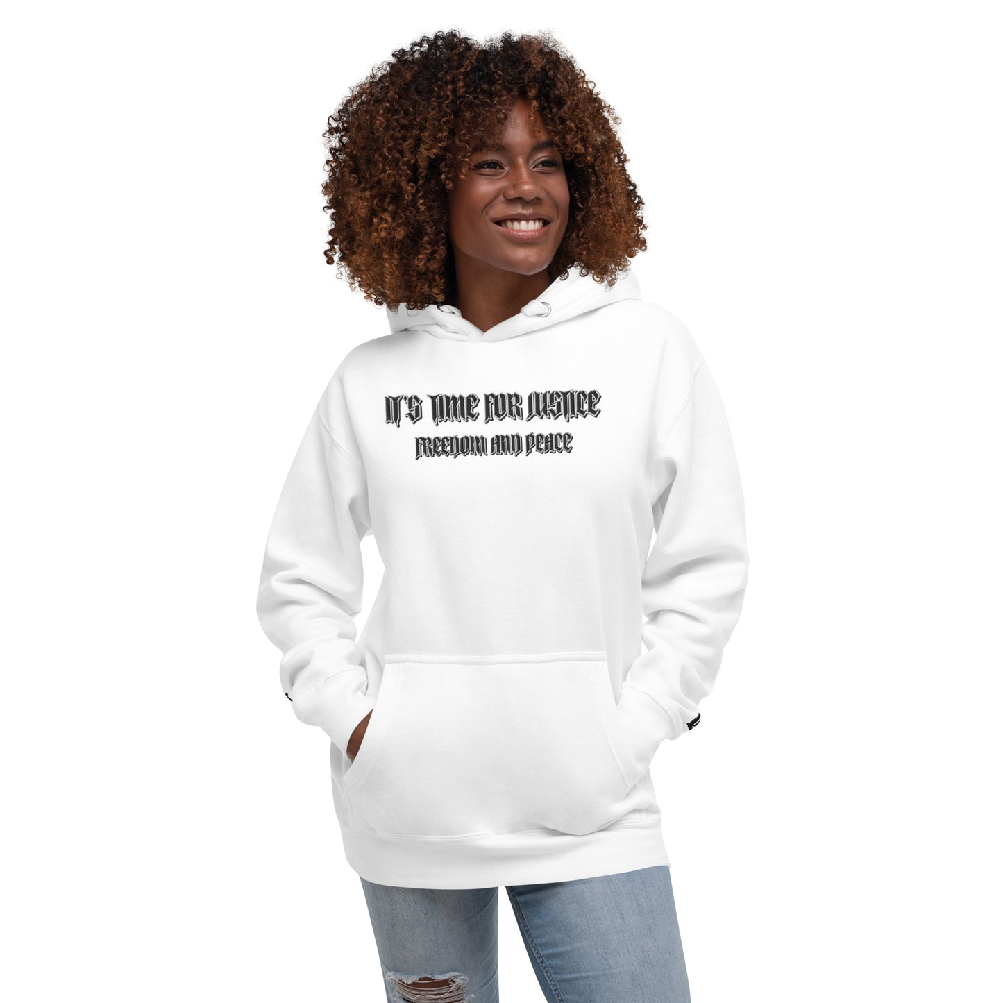 Streetwear Hoodie - IT'S TIME FOR JUSTICE - Stickerei Schrift