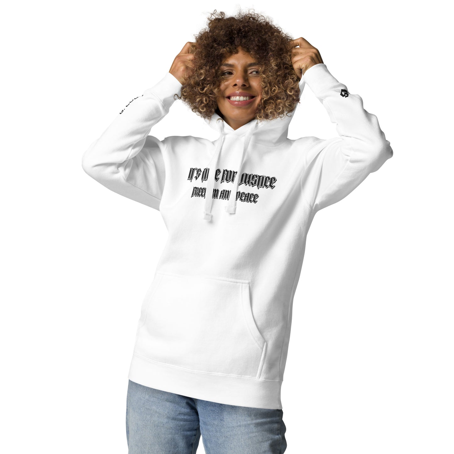 Streetwear Hoodie - IT'S TIME FOR JUSTICE - Stickerei Schrift