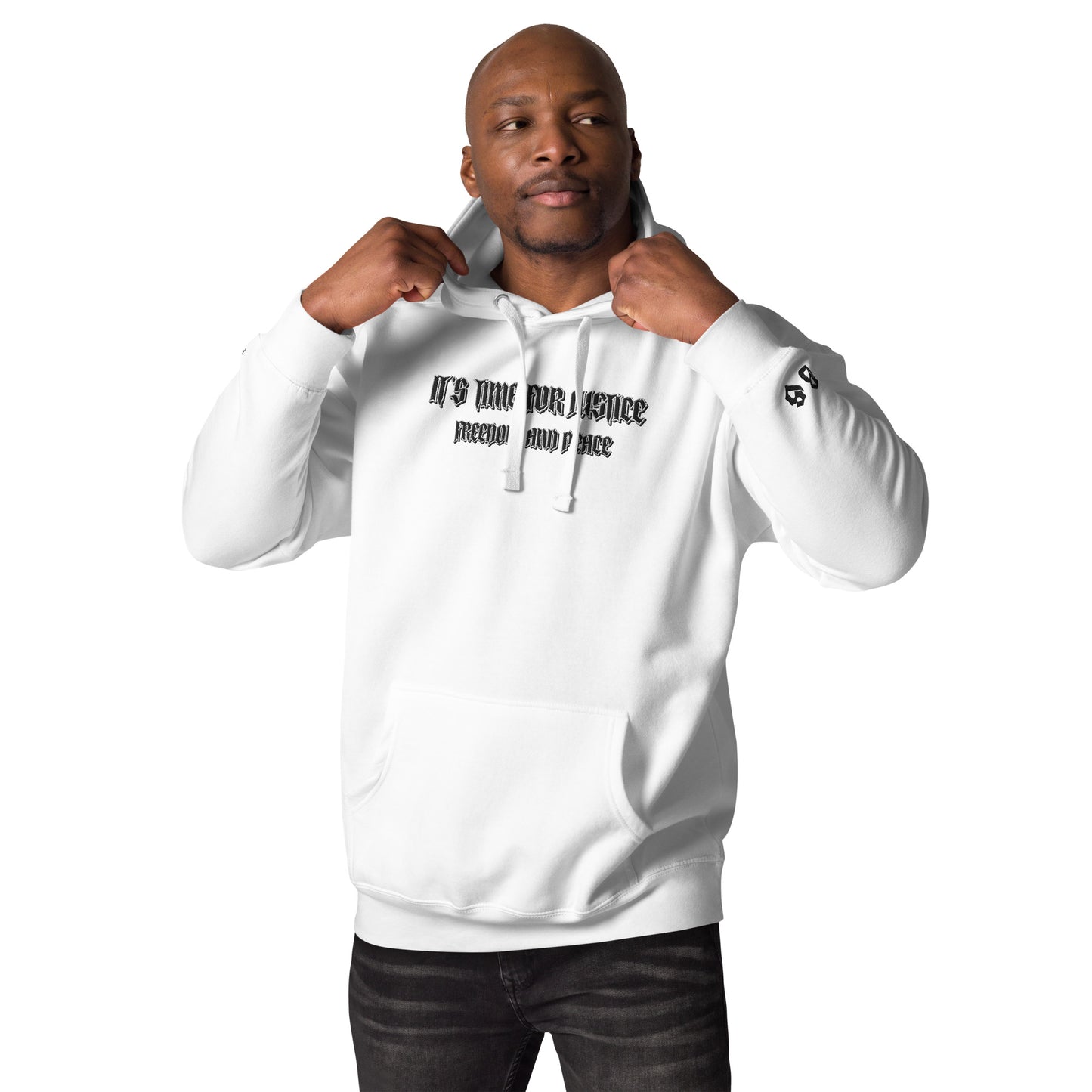 Streetwear Hoodie - IT'S TIME FOR JUSTICE - Stickerei Schrift