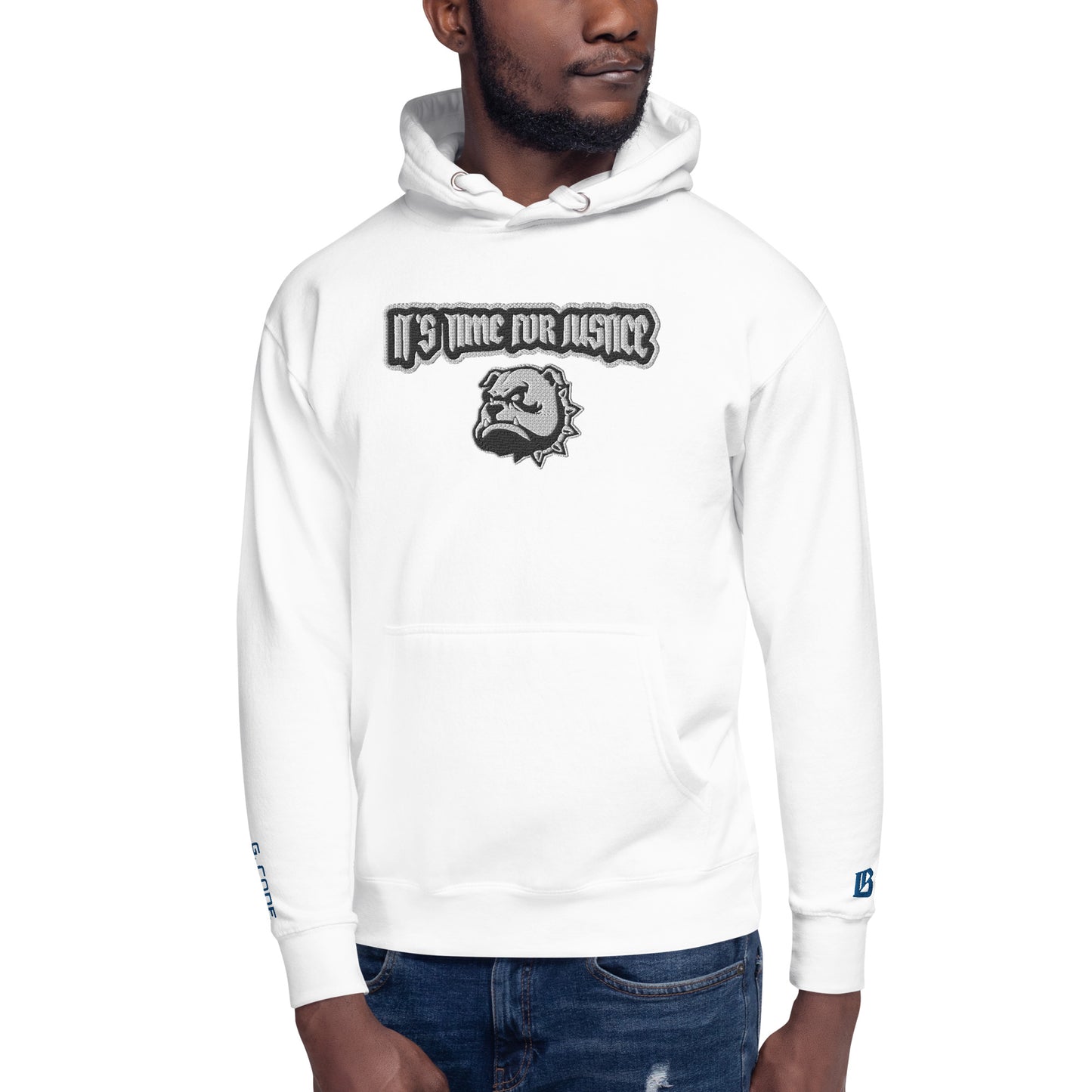 Streetwear Hoodie - IT`S TIME FOR JUSTICE - Stickerei
