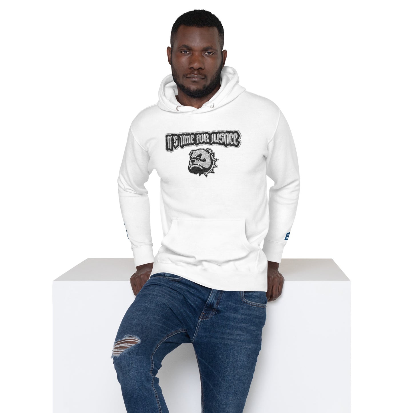 Streetwear Hoodie - IT`S TIME FOR JUSTICE - Stickerei