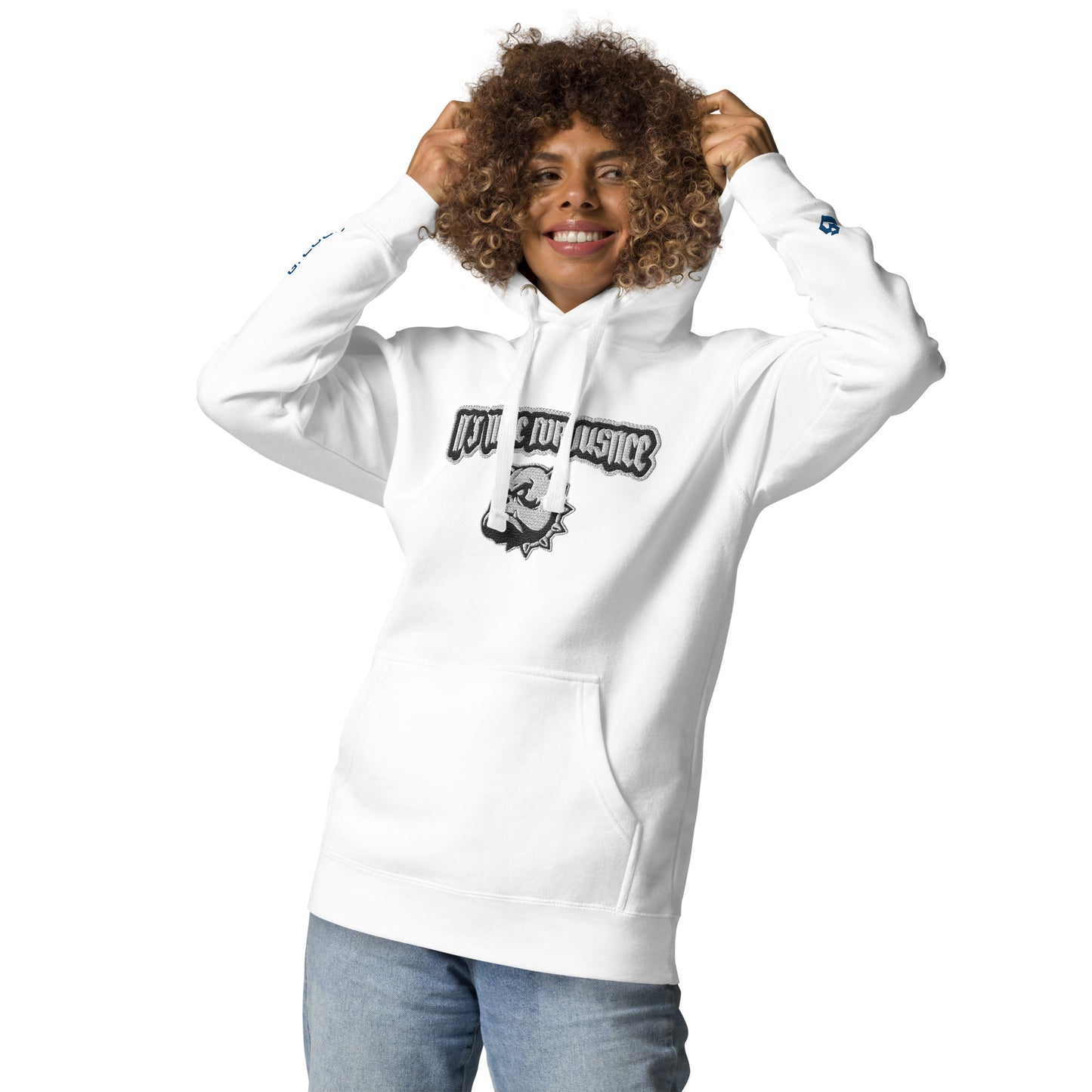 Streetwear Hoodie - IT`S TIME FOR JUSTICE - Stickerei